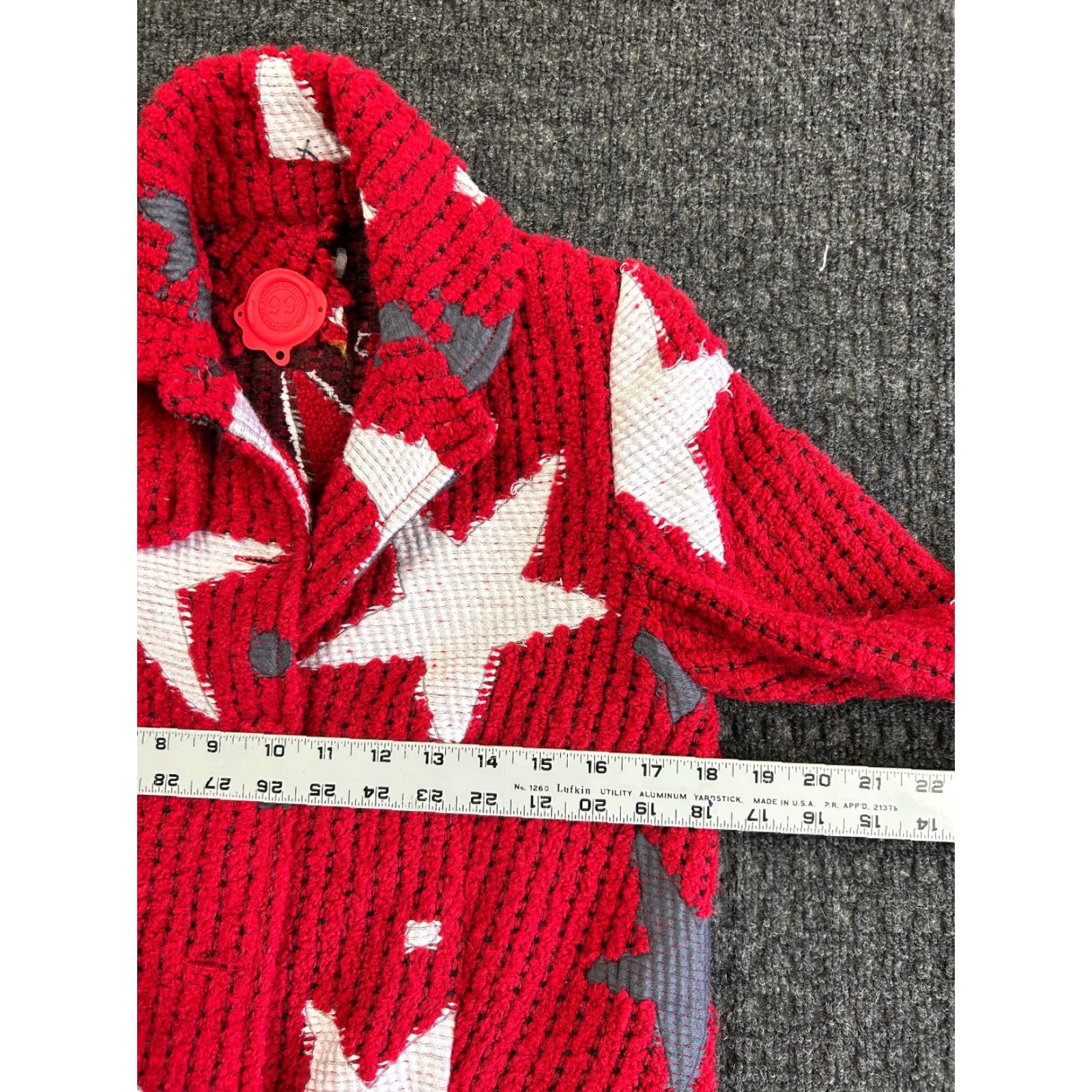 Vintage VINTAGE UltraChic USA Patriotic Knit Coat Red 38 S Long Sleeve Women Pea Coat Long Jacket/Coat USA 90s Size S / US 4 / IT 40 - 5 Thumbnail
