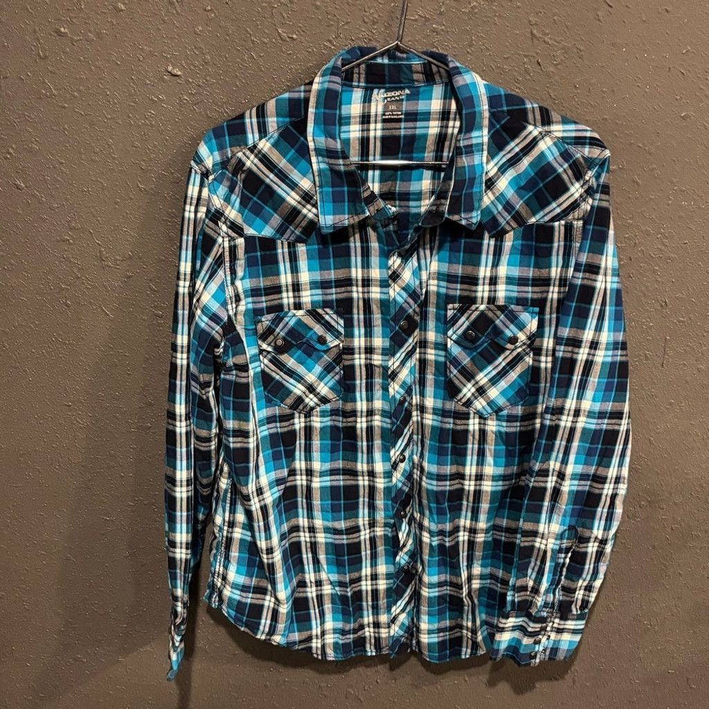 Arizona Jean Co. Arizona Plaid Men's Western Shirt Size US XXL / EU 58 / 5 - 1 Thumbnail