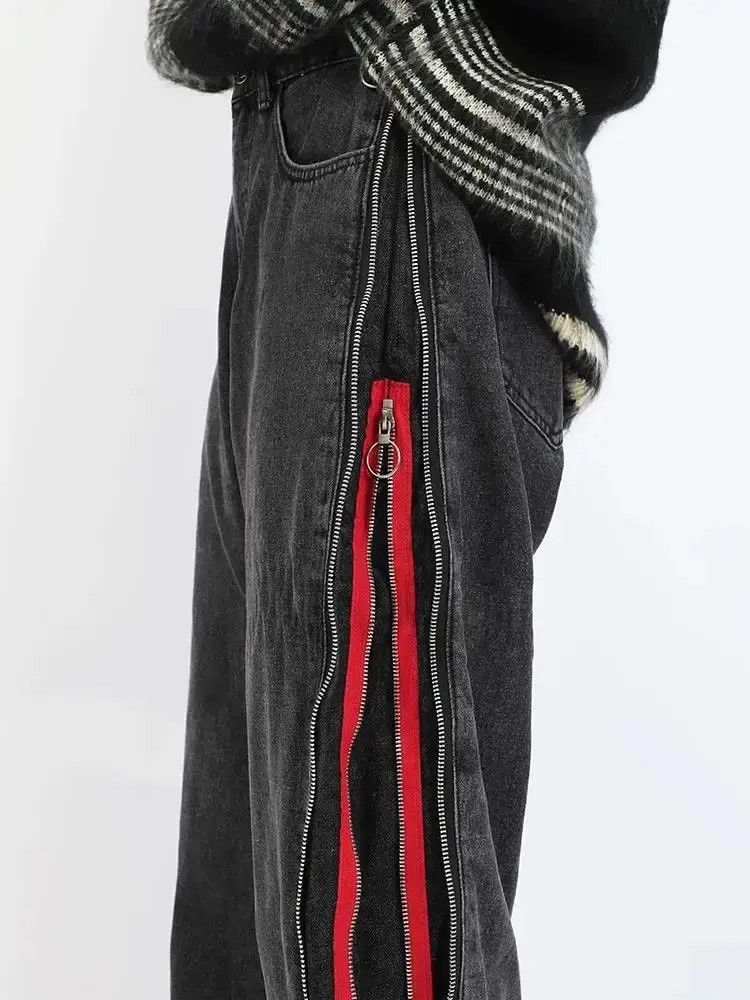Japanese Brand Streetwear Fashion Side Zipper Oversized Jeans Pants Size US 32 / EU 48 - 4 Thumbnail