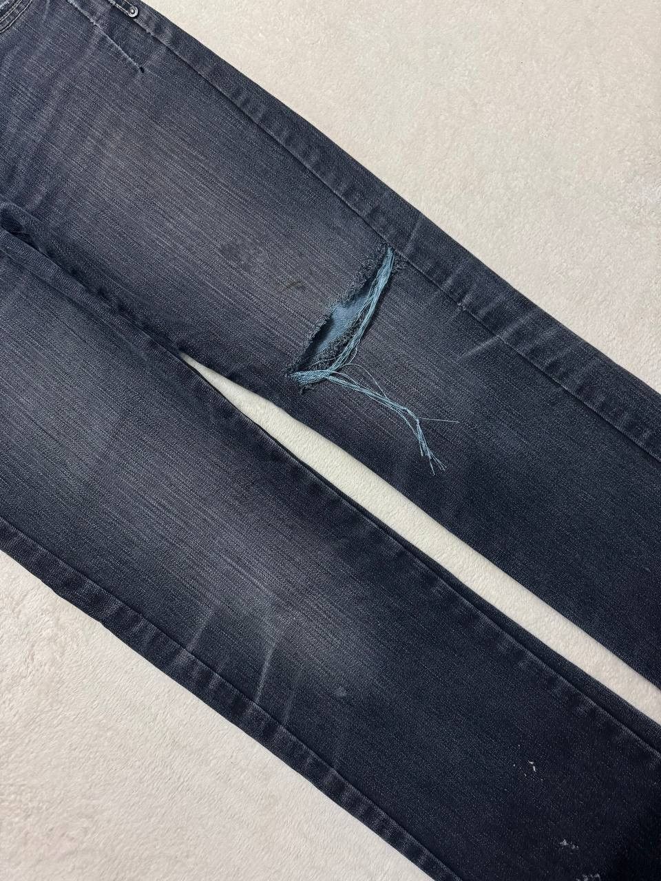Japanese Brand GRUNGE CRAZY Japanese Thrashed Distressed Slim Skinny Jean Size US 33 - 7 Thumbnail