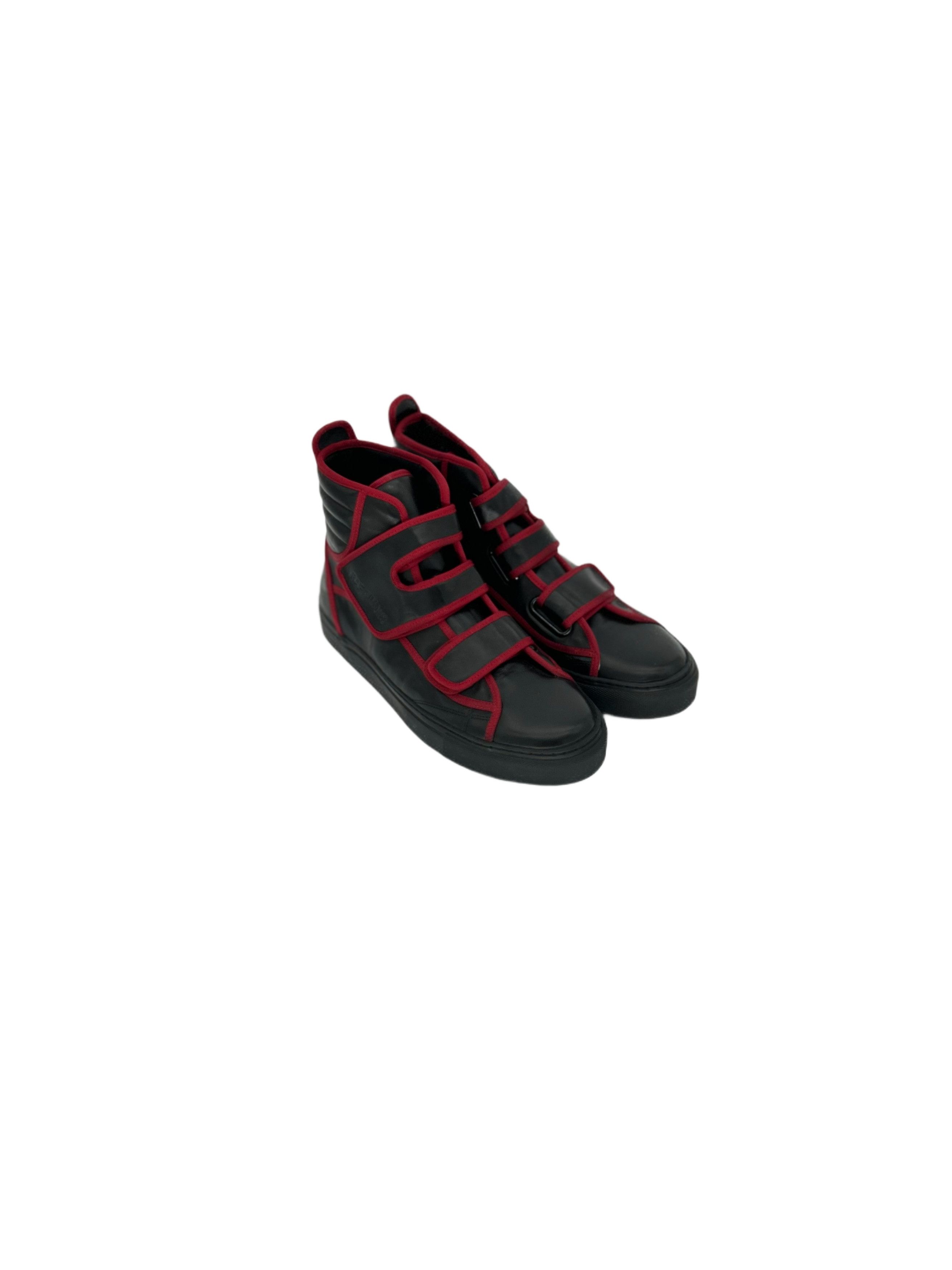 Raf Simons Raf Simons Black High Top Trainers with Red Trim Size US 7 / EU 40 - 1 Thumbnail