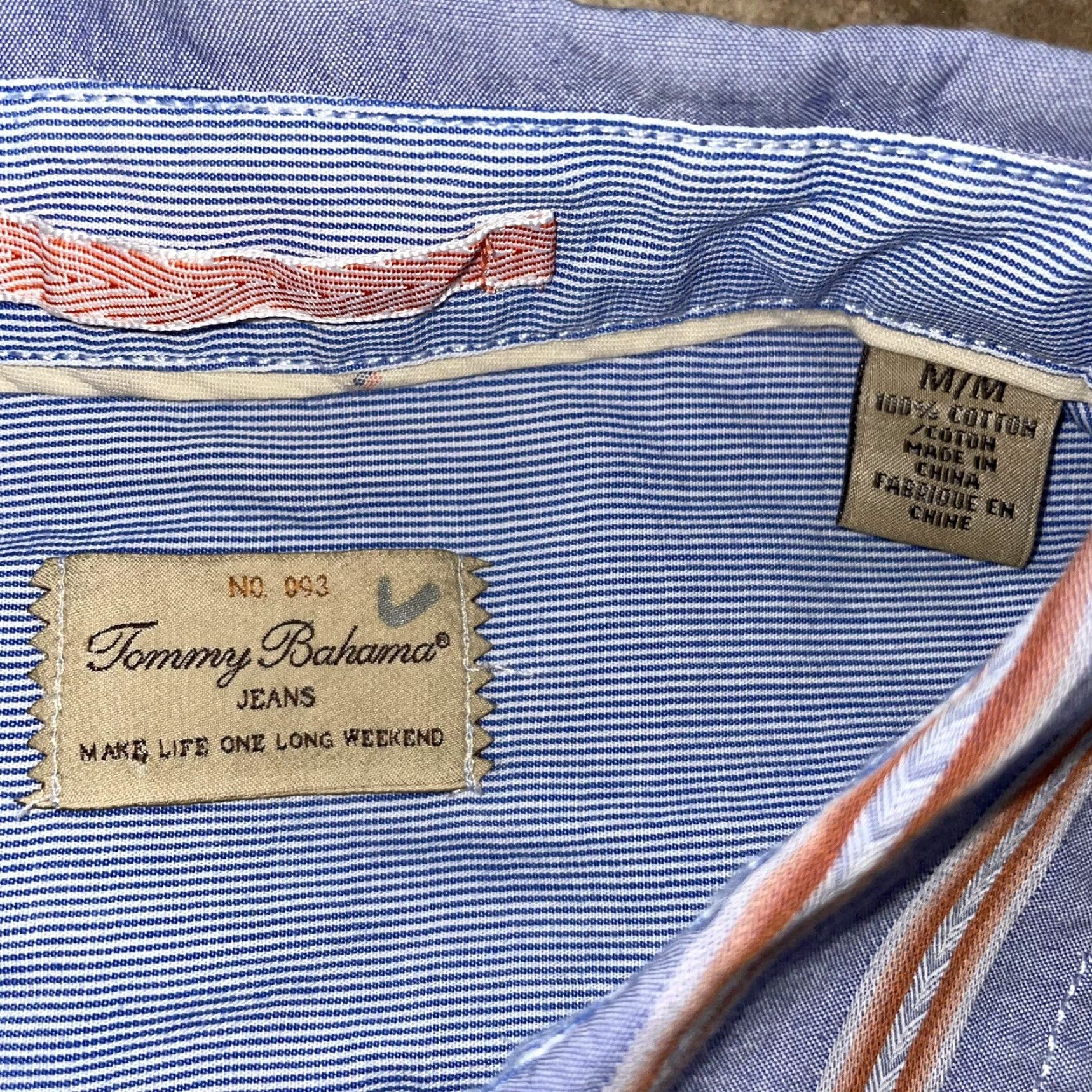 Tommy Bahama TOMMY BAHAMA Striped Button-Up Shirt Mens M Long Sleeve 100% Cotton Multicolor Size US M / EU 48-50 / 2 - 4 Thumbnail