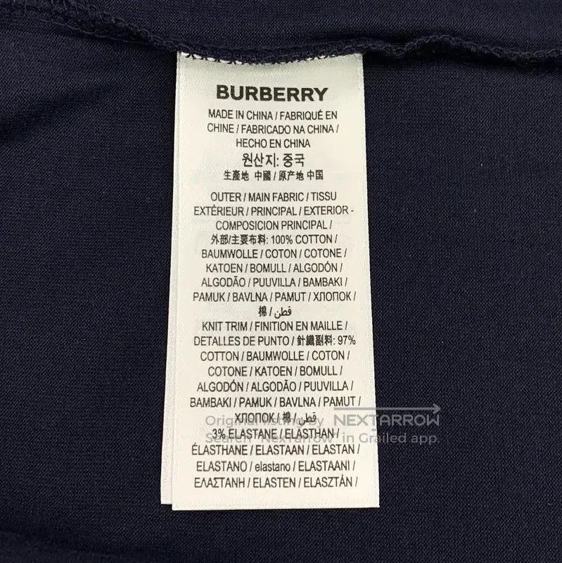 Burberry Burberry Men's Navy Cotton T-Shirt Size XS. Size US XS / EU 42 / 0 - 6 Thumbnail