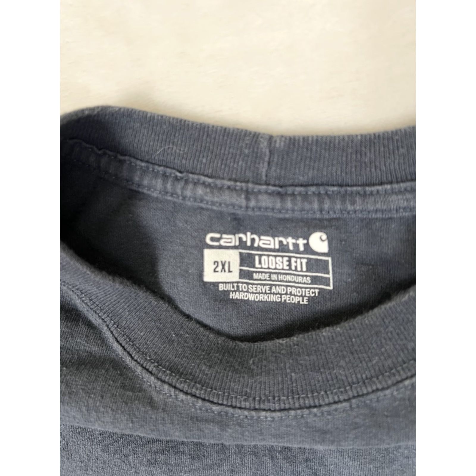 Carhartt VINTAGE Carhartt T-Shirt Blue Gray Pocket Tee 2XL Loose Fit 90s Grunge K87 Men’s Short Sleeve Crew Neck Shirt Classic Work Size US XXL / EU 58 / 5 - 5 Thumbnail