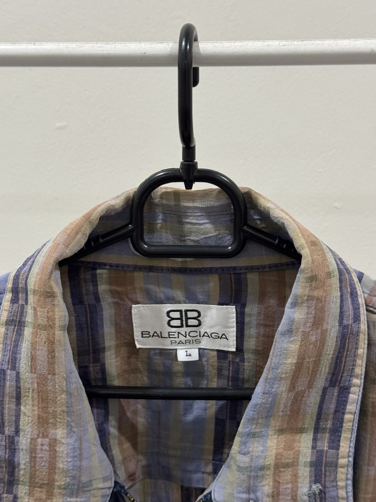 Vintage Balenciaga tartan windbreaker jacket