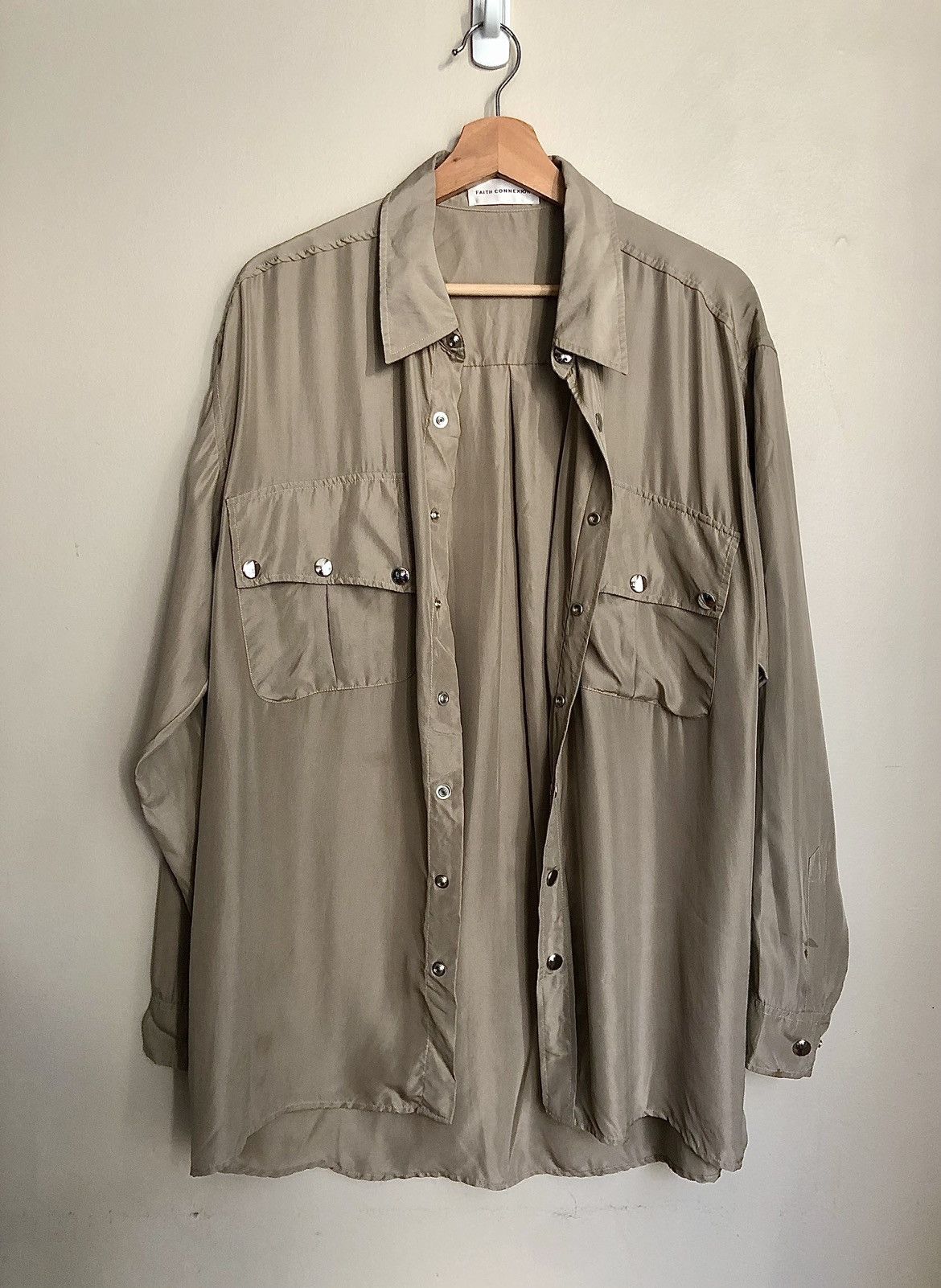 Faith Connexion Faith Connexion Silk Military Snap Button Shirt Size US S / EU 44-46 / 1 - 23 Thumbnail