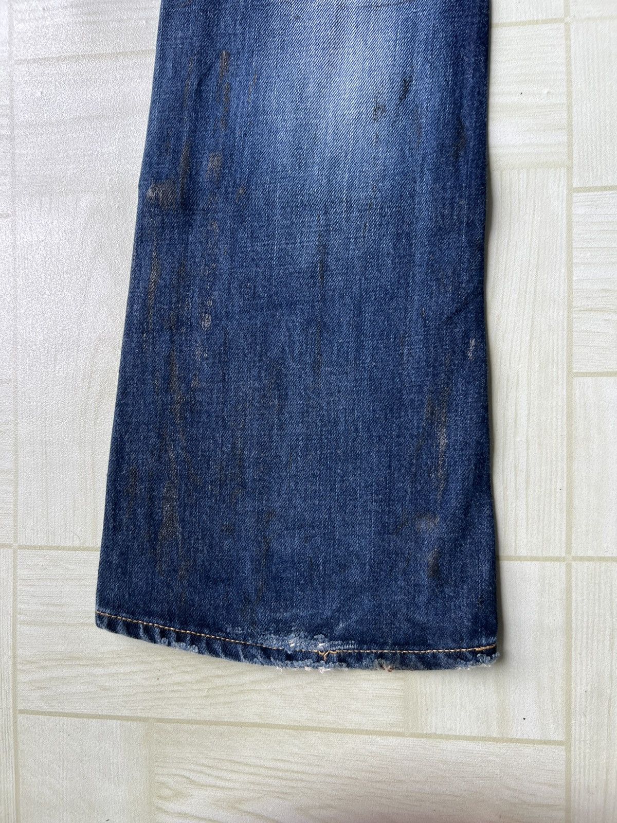 GOSTAR DE FUGA Y2K Fuga Lace Up Flare Stone Wash Whiskers Faded Denim Jeans Size US 30 / EU 46 - 9 Thumbnail
