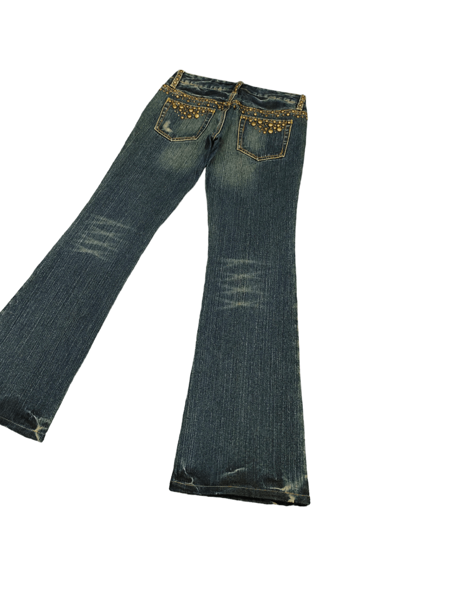 Hysteric Glamour Flare Jeans Virca Phrase Studded Denim Boot Cut Y2k Goa Size US 28 / EU 44 - 12 Thumbnail