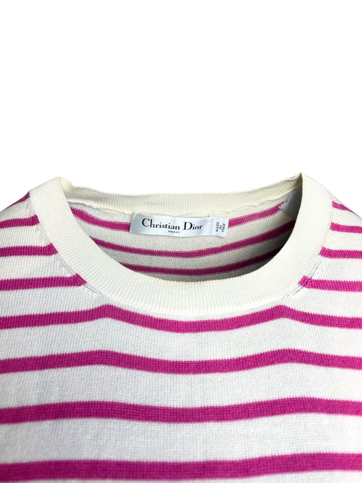 Dior Christian Dior Striped Knit Top Dior J’adore Tulum Size L / US 10 / IT 46 - 2 Thumbnail