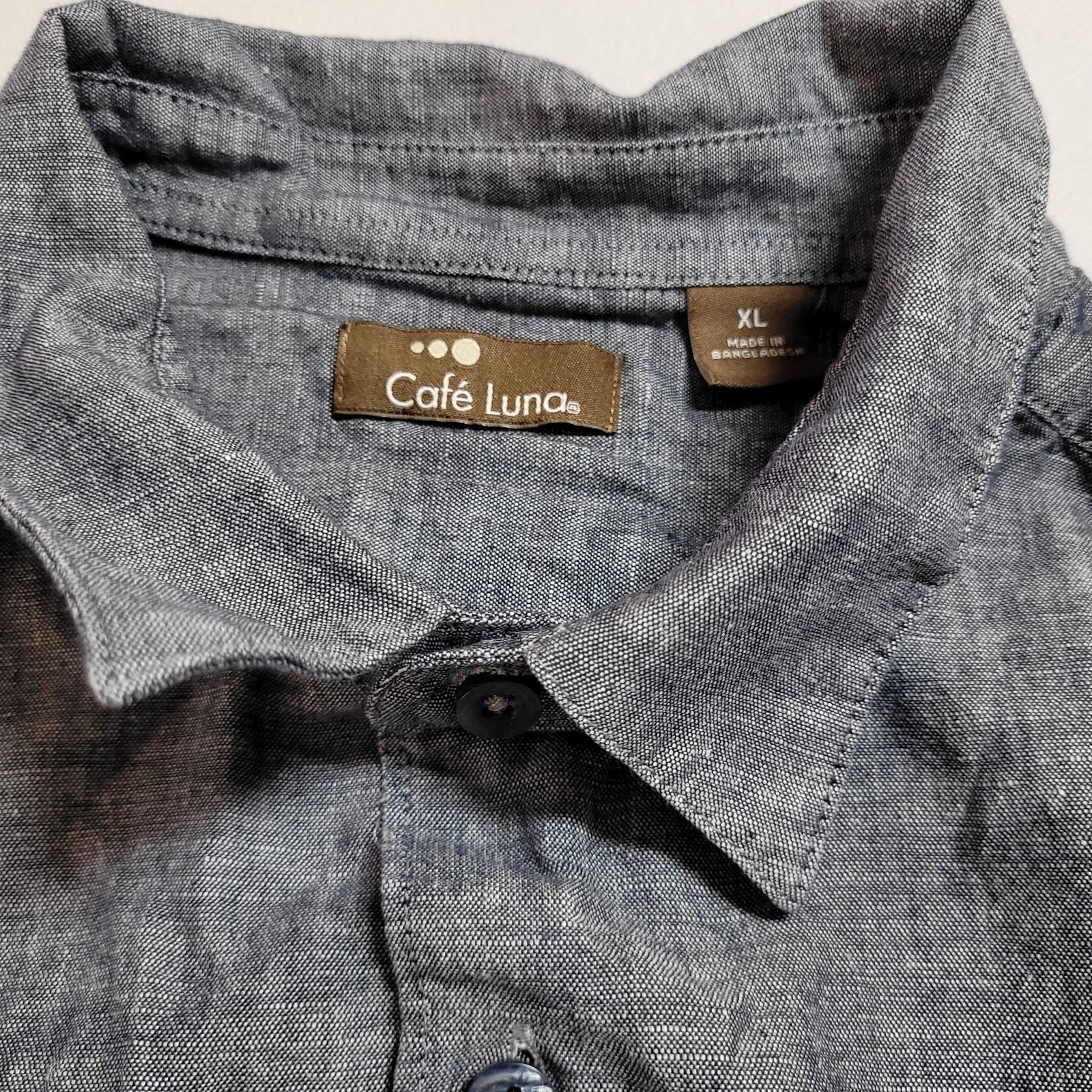 Other Cafe Luna Mens Casual Button Front Shirt XL Linen Blend Size US XL / EU 56 / 4 - 5 Thumbnail