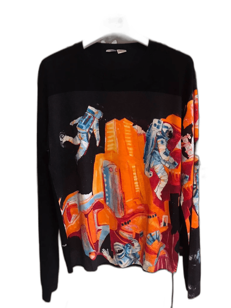 Valentino Valentino Astronaut Graphic Knit Sweater Size US XL / EU 56 / 4 - 1 Thumbnail
