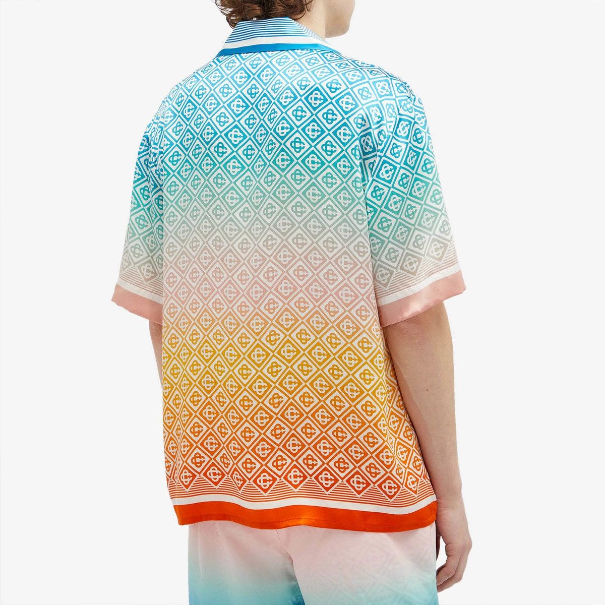Casablanca o1mle0326 Cuban Collar Short Sleeve Shirt Dimond Monogram Size US XXS / EU 40 - 3 Thumbnail