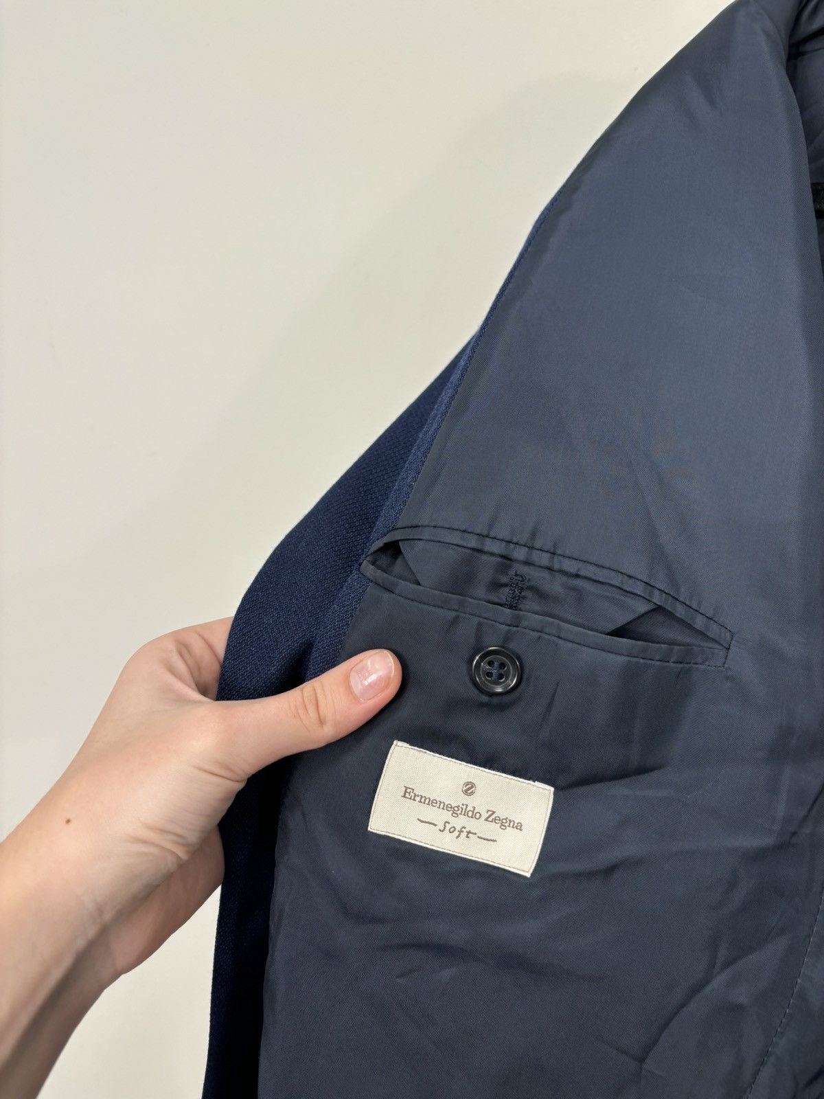 Ermenegildo Zegna Ermenegildo Zegna Soft Blue 3-Buttons Wool Blazer Jacket Size 44R - 12 Thumbnail