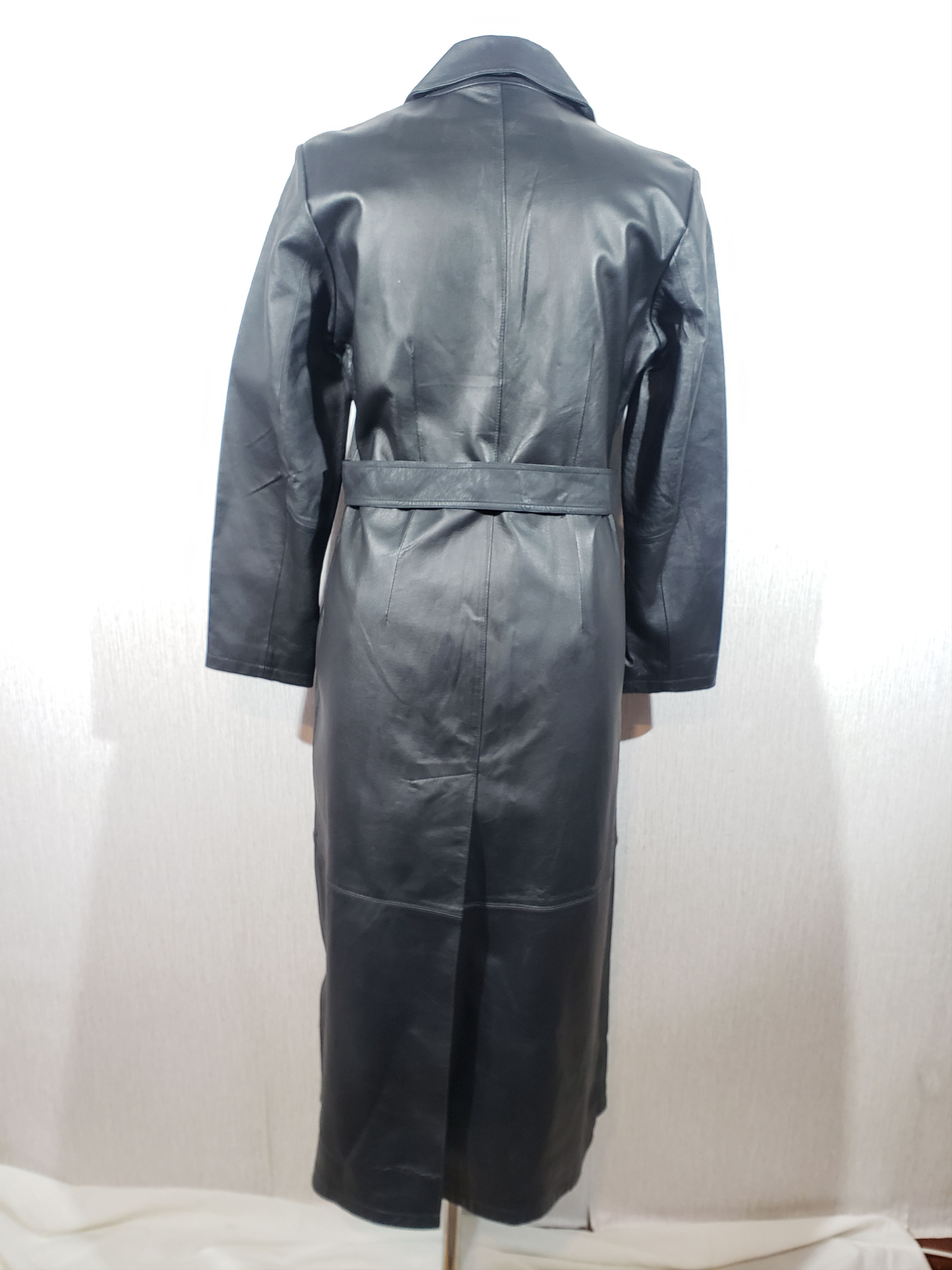 Other Stylish women's long leather jacket. Size L / US 10 / IT 46 - 4 Thumbnail