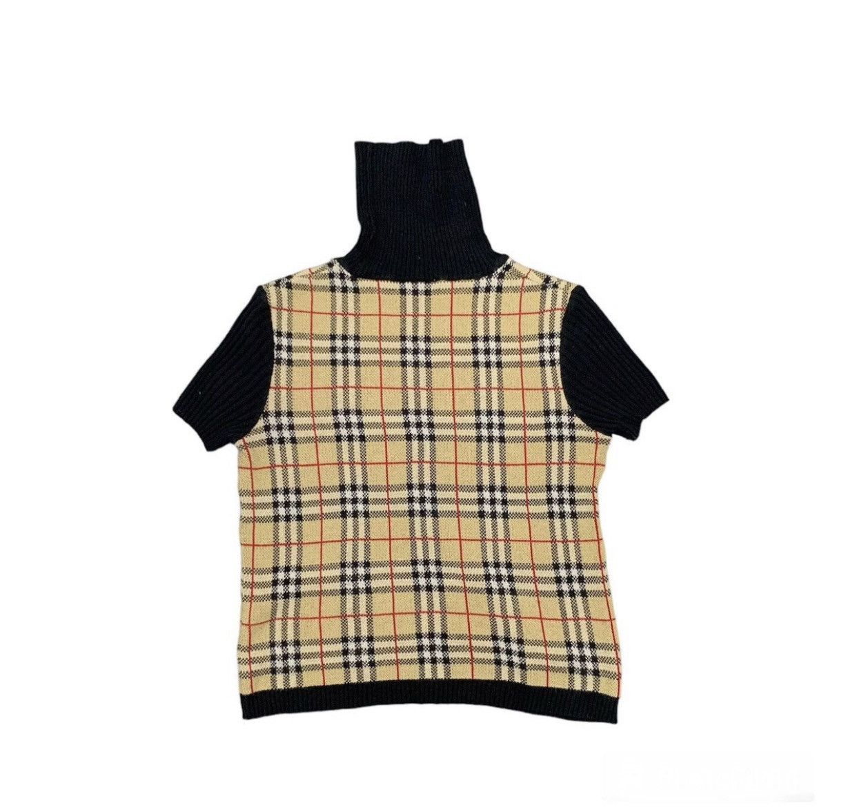 Burberry Vintage Burberry Nova Check Mock Neck Short Sleeve Sweater Size M / US 6-8 / IT 42-44 - 2 Thumbnail