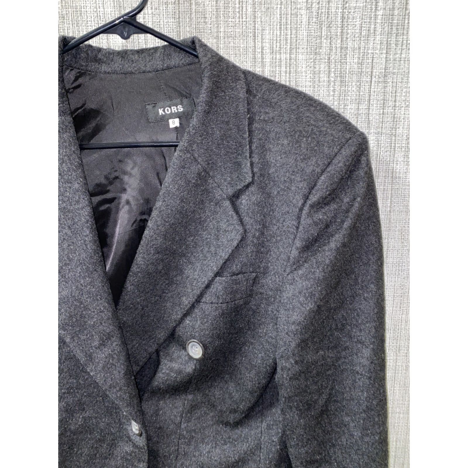 Doublet Kors Womens Gray Wool Double Breasted Jacket Size 8 Size M / US 6-8 / IT 42-44 - 2 Thumbnail