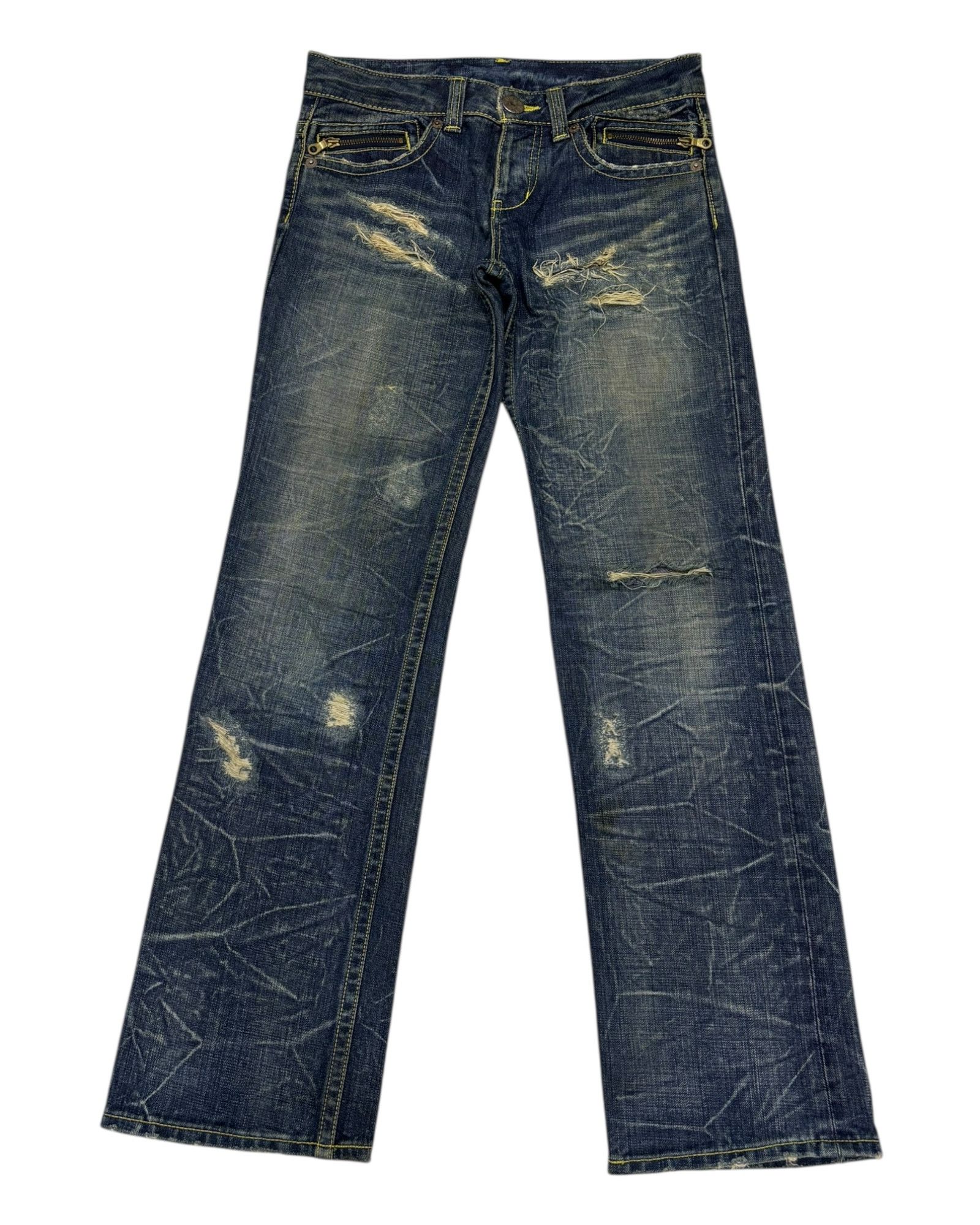 If Six Was Nine × Japanese Brand × Le Grande Bleu (L.G.B.) Vintage Co&Lu Cocolulu Statement Denim Jeans Low Rise Size US 31 - 3 Thumbnail
