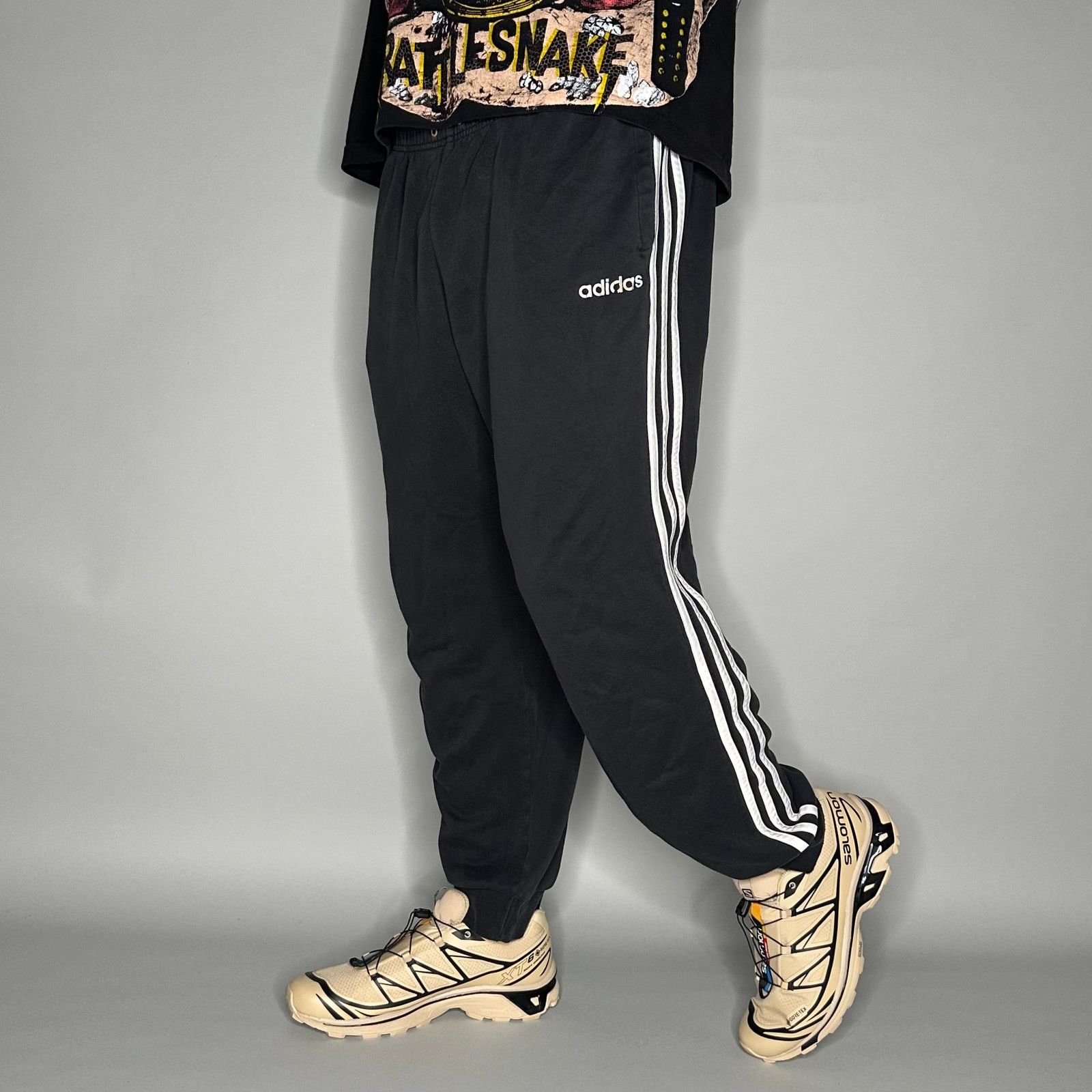 Adidas Vintage Y2K Adidas Sweatpants Mens XL Black White Joggers Size US 36 / EU 52 - 1 Thumbnail