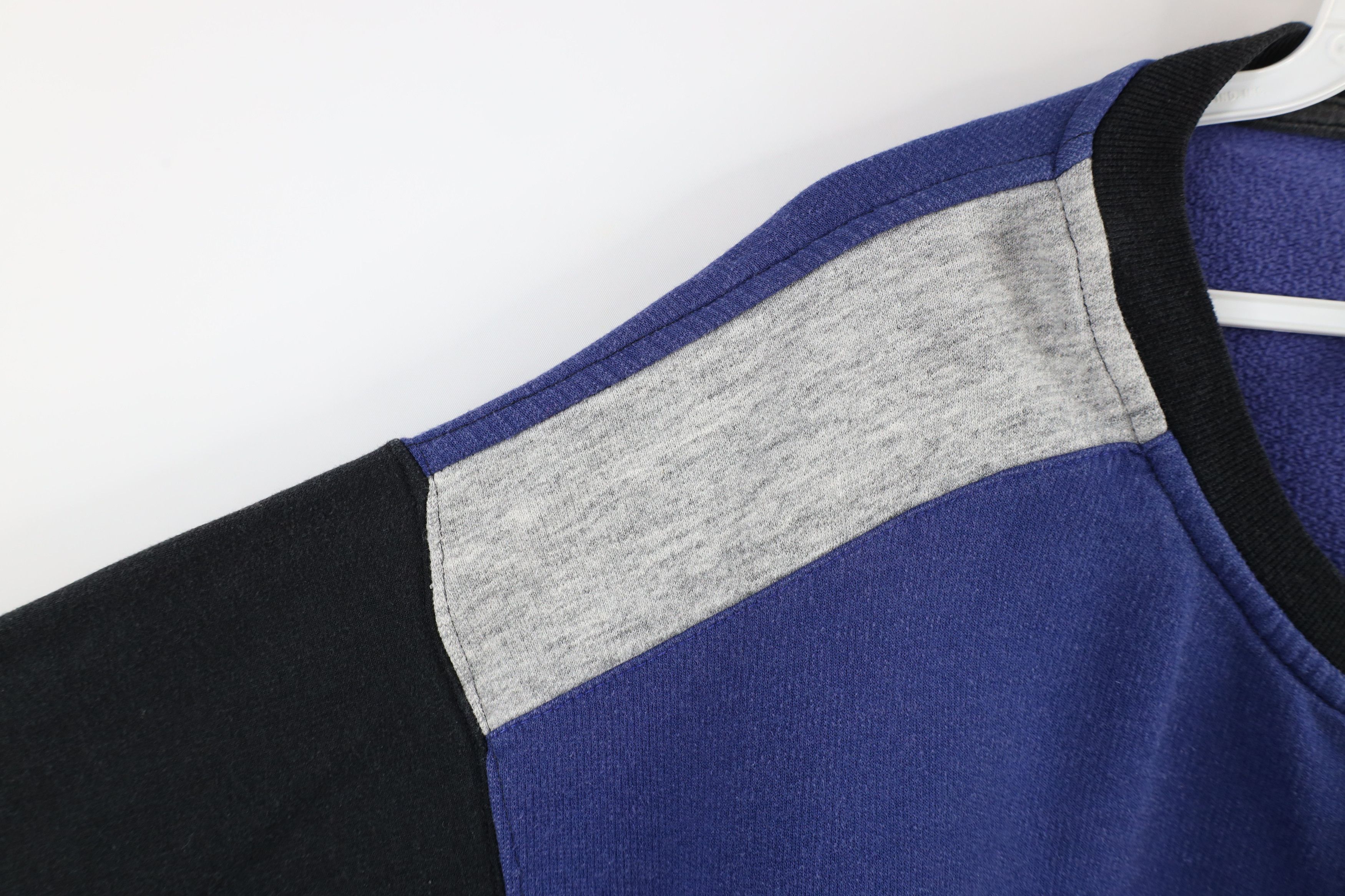 Vintage Vintage 90s Streetwear Block Pullover Henley Sweatshirt Size US XL / EU 56 / 4 - 6 Thumbnail