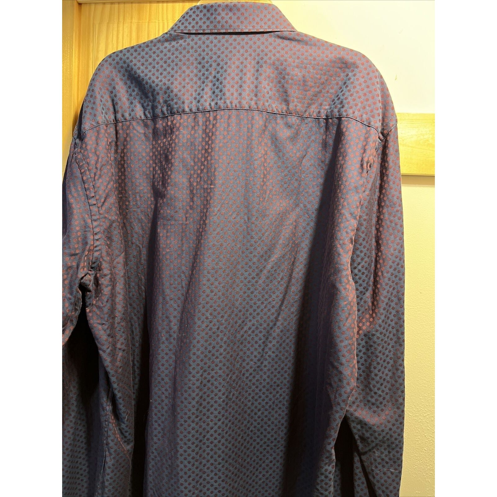 BUGATCHI Bugatchi Uomo Men’s L Purple Geometric Dot LS Cotton Shirt Size US L / EU 52-54 / 3 - 12 Thumbnail