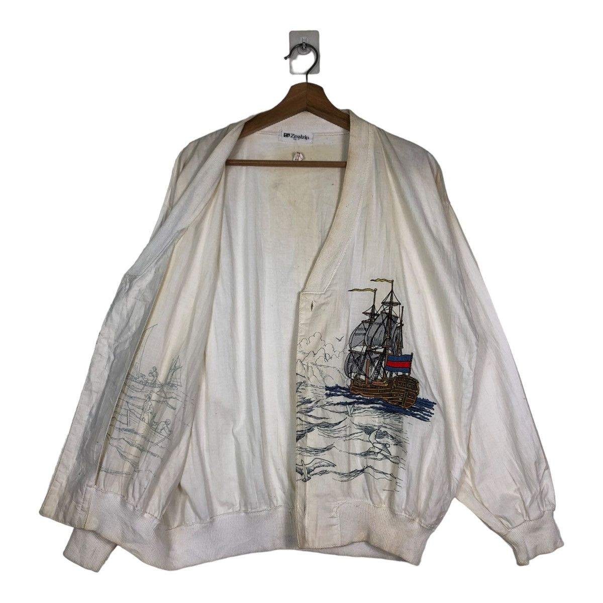 Hysteric Glamour 🔥VINTAGE BOMBER CARDIGAN JACKET ZEALZIP BIG LOGO Size US L / EU 52-54 / 3 - 8 Thumbnail