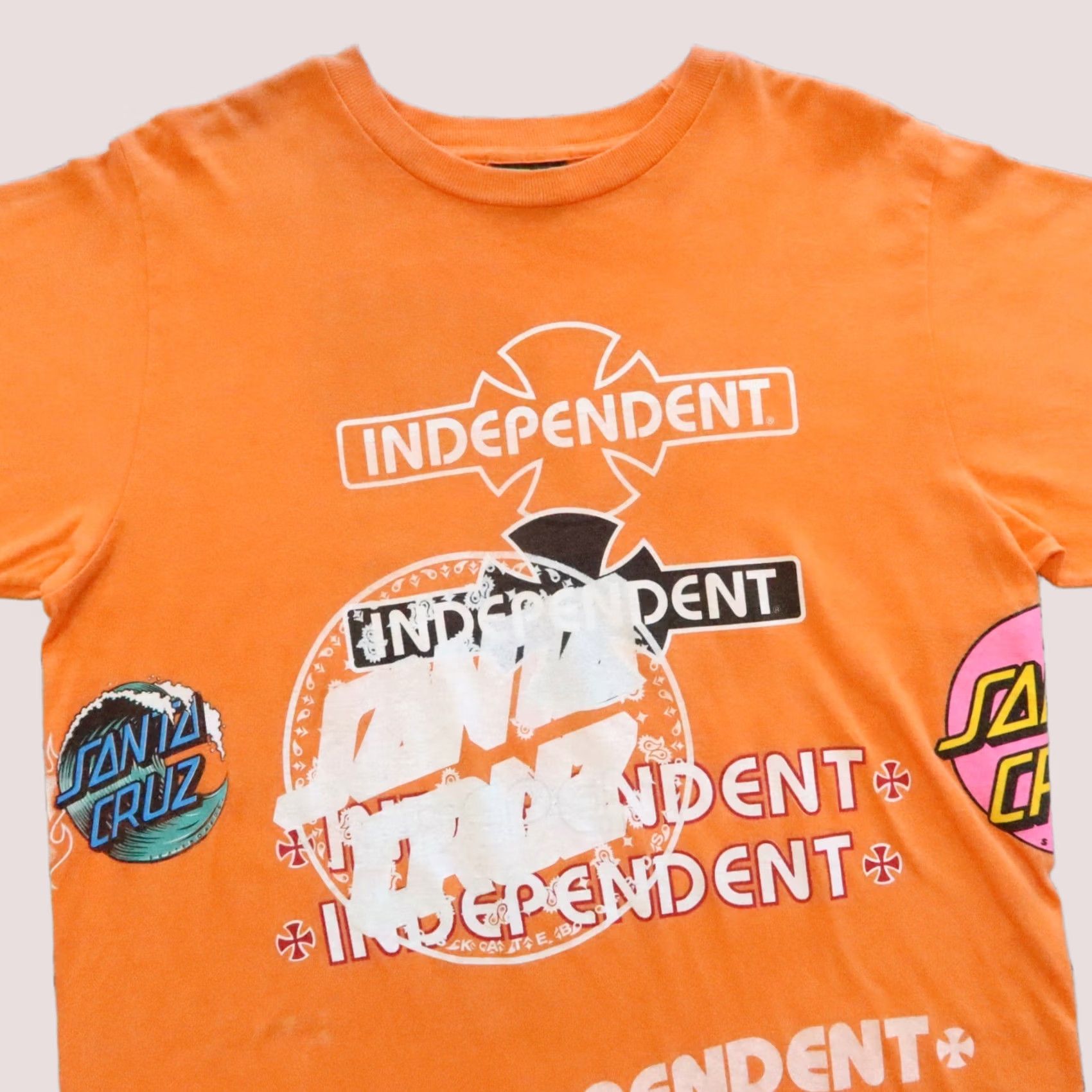 Vintage VINTAGE Santa Cruz NHS Skate Test Print Independent Trucks Tshirt Skateboard Shirt Men XL Orange Size US XL / EU 56 / 4 - 1 Thumbnail
