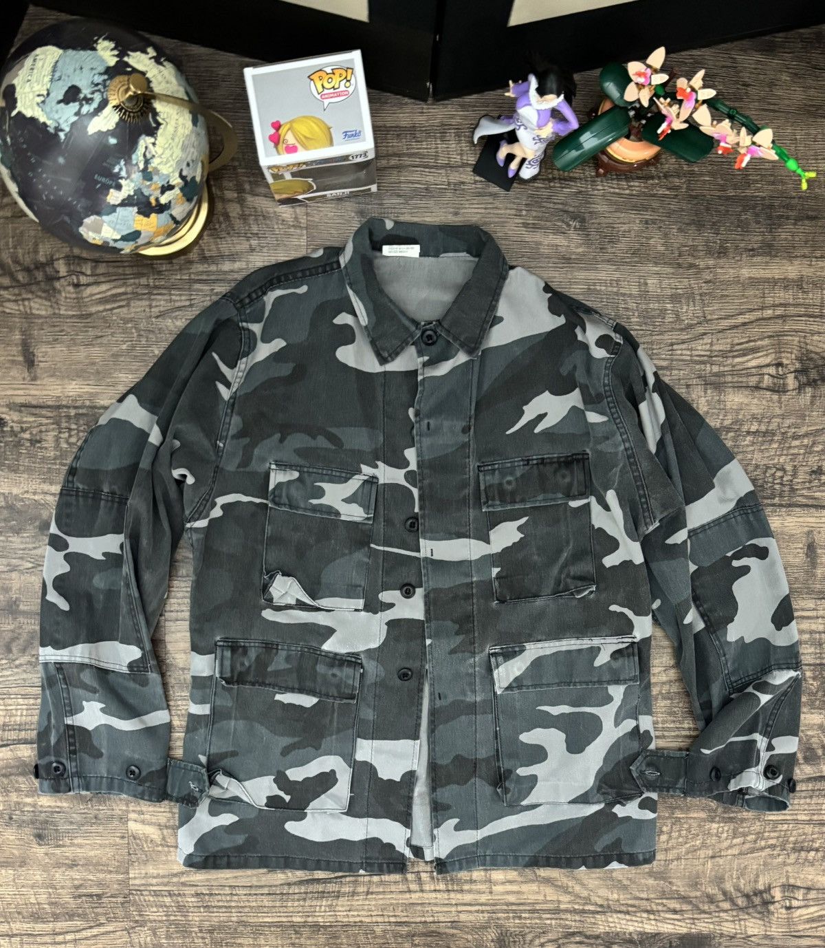 Vintage 90s Woodland Night Camo BDU Jacket Large Adjustable Size US L / EU 52-54 / 3 - 5 Thumbnail
