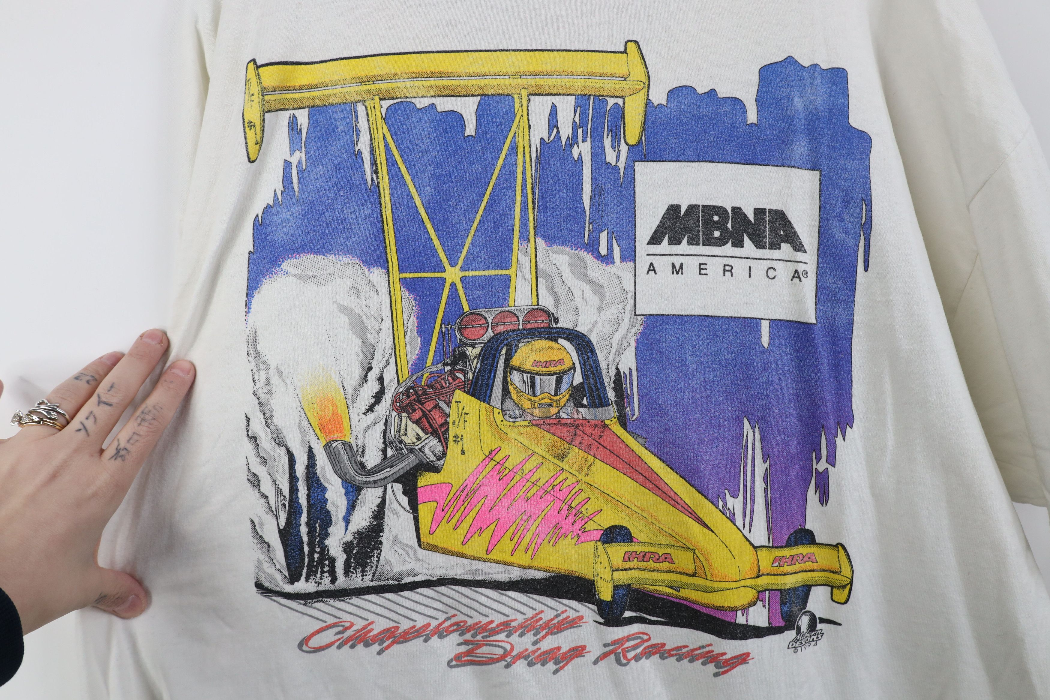 Vintage Vintage 90s Print IHRA Championship Drag Racing T-Shirt USA Size US XL / EU 56 / 4 - 9 Thumbnail