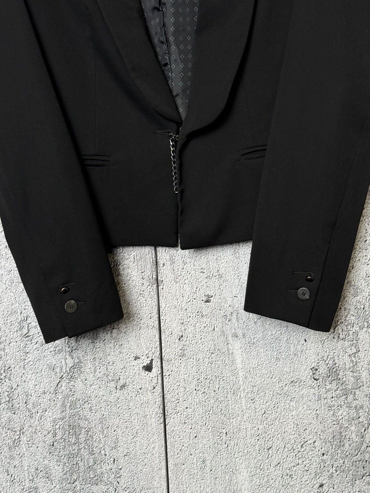 Cop Copine COP COPINE Stratego Veste Black Cropped Blazer Jacket Size S / US 4 / IT 40 - 7 Thumbnail