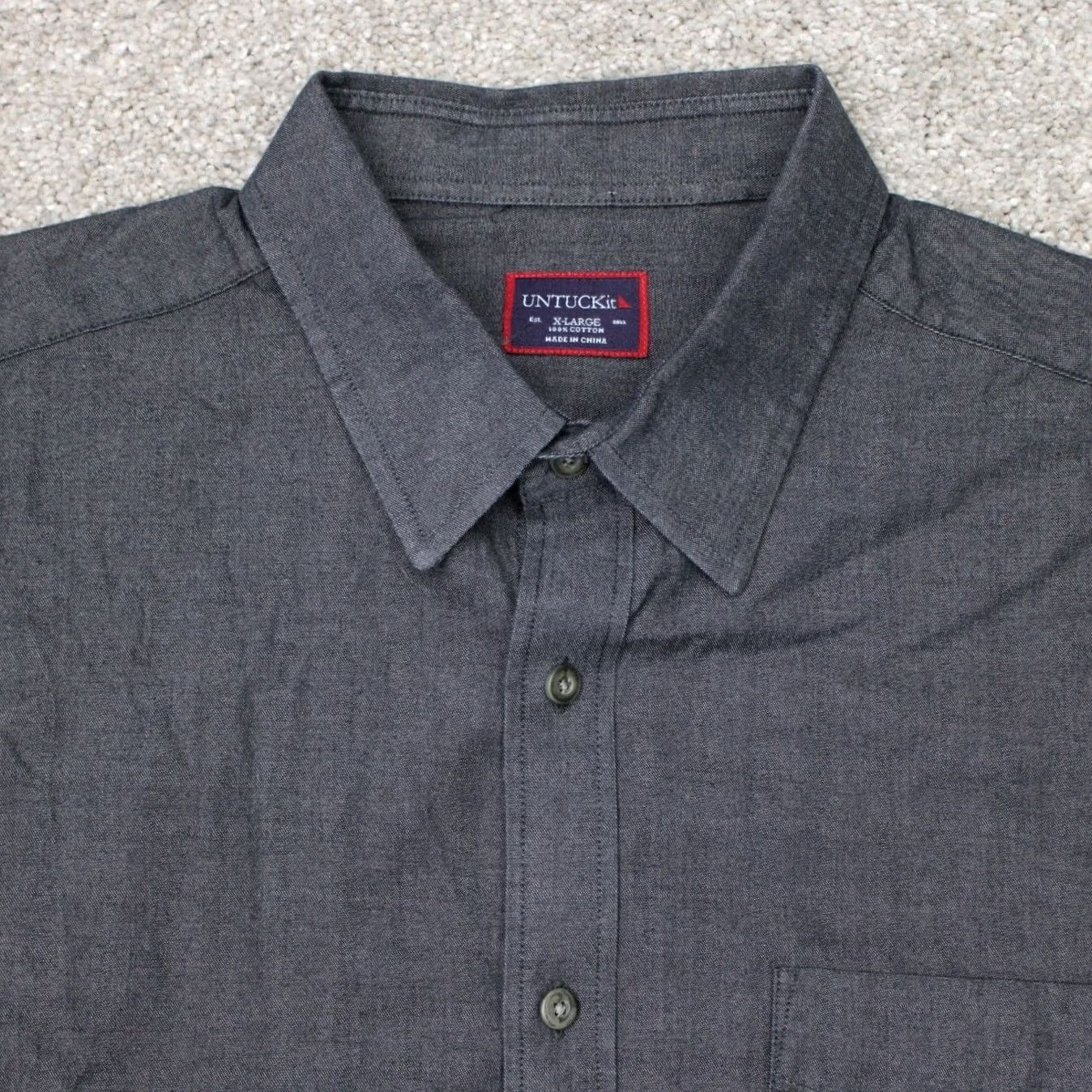UNTUCKit UNTUCKit Shirt Mens XL Gray Long Sleeve Button Up Casual Preppy Cotton Size US XL / EU 56 / 4 - 4 Thumbnail