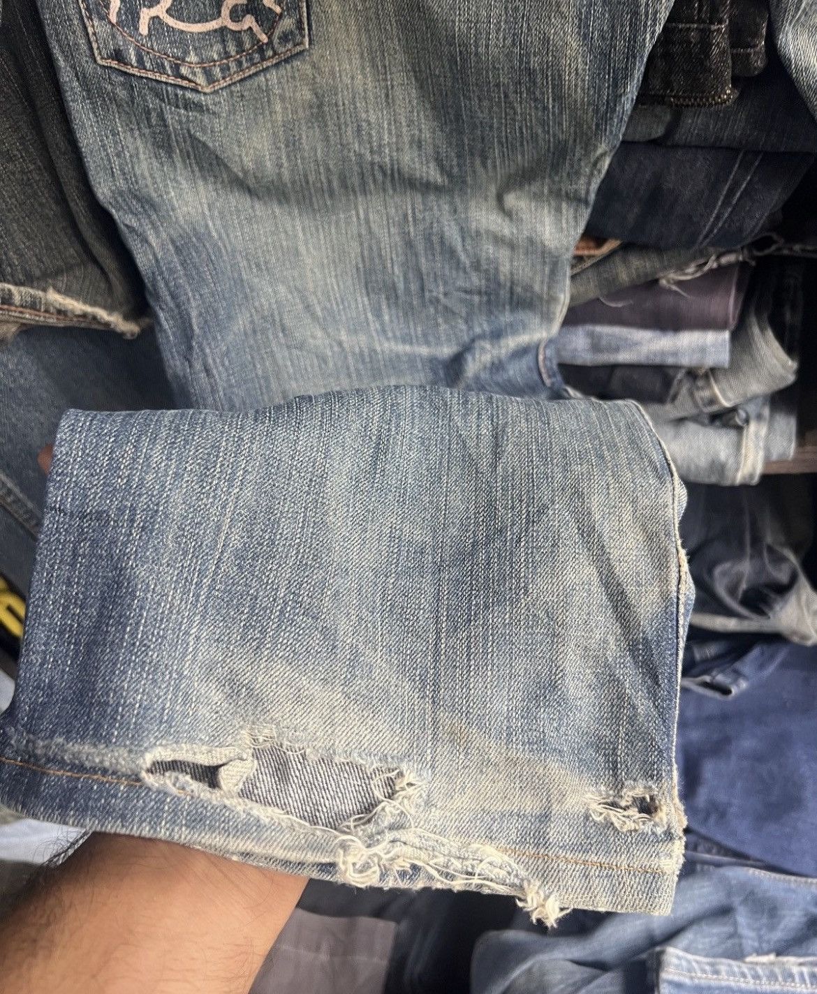 Japanese Brand 🔥Mr Men Little Miss Multipockets Distressed Denim Size US 30 / EU 46 - 9 Thumbnail