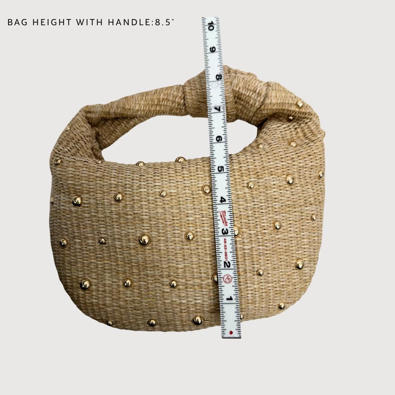 Other Urban Expressions Raffia Top Knot Bag Studded straw bag NWOT Size ONE SIZE - 7 Thumbnail