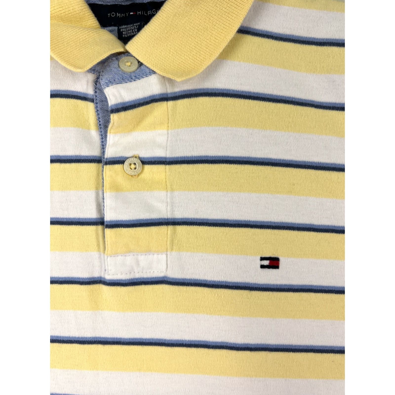 Tommy Hilfiger Tommy Hilfiger Polo Shirt Men Medium Yellow Stripe Cotton Knit Short Sleeve Size US M / EU 48-50 / 2 - 6 Thumbnail