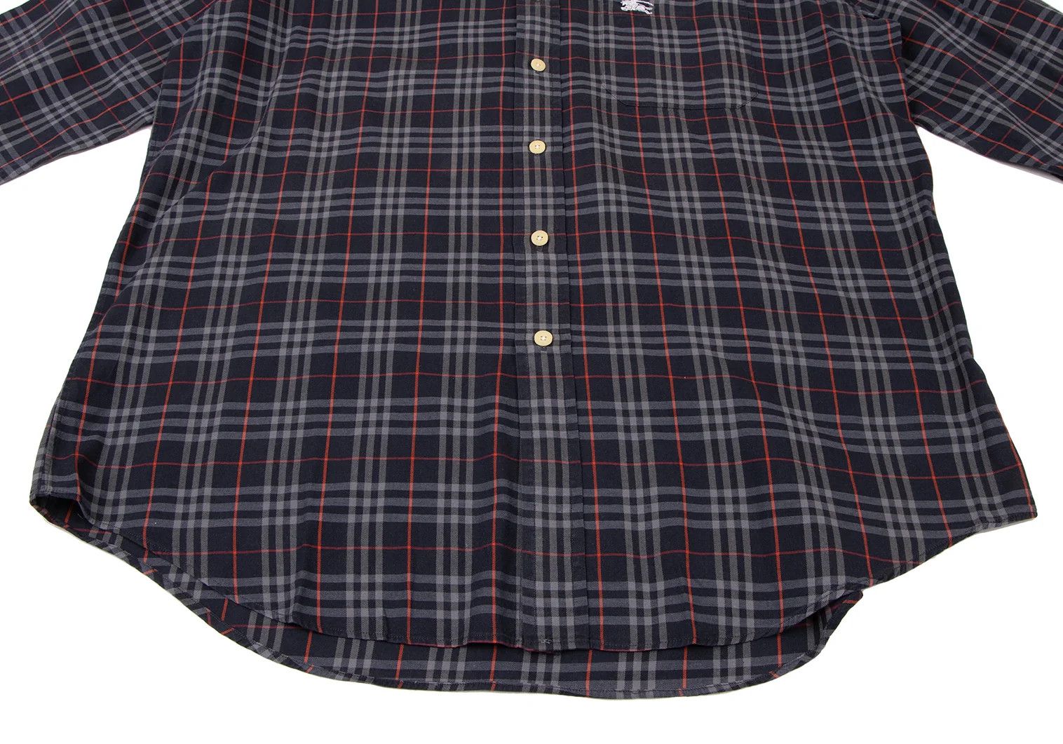 Burberry Cotton Button-Down Check Shirt in Navy Gray Red Size 41 Size US M / EU 48-50 / 2 - 11 Thumbnail