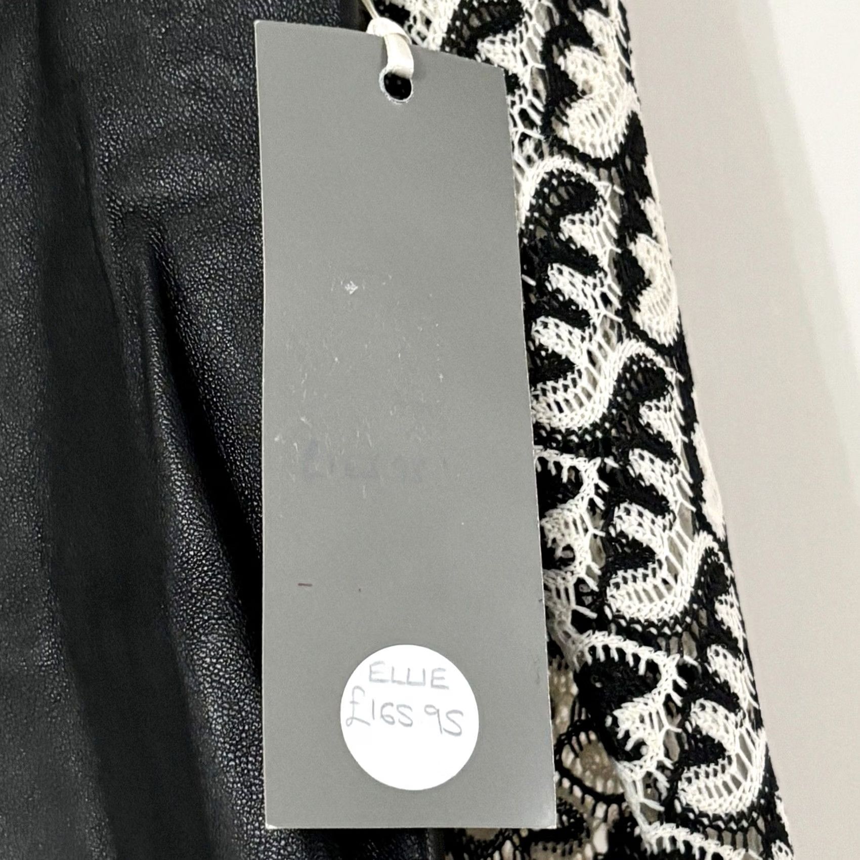 Vintage Body Frock Lace / Leather Jacket Womens UK 12 Open Front Lightweight Black New With Tags Size XL / US 12-14 / IT 48-50 - 4 Thumbnail