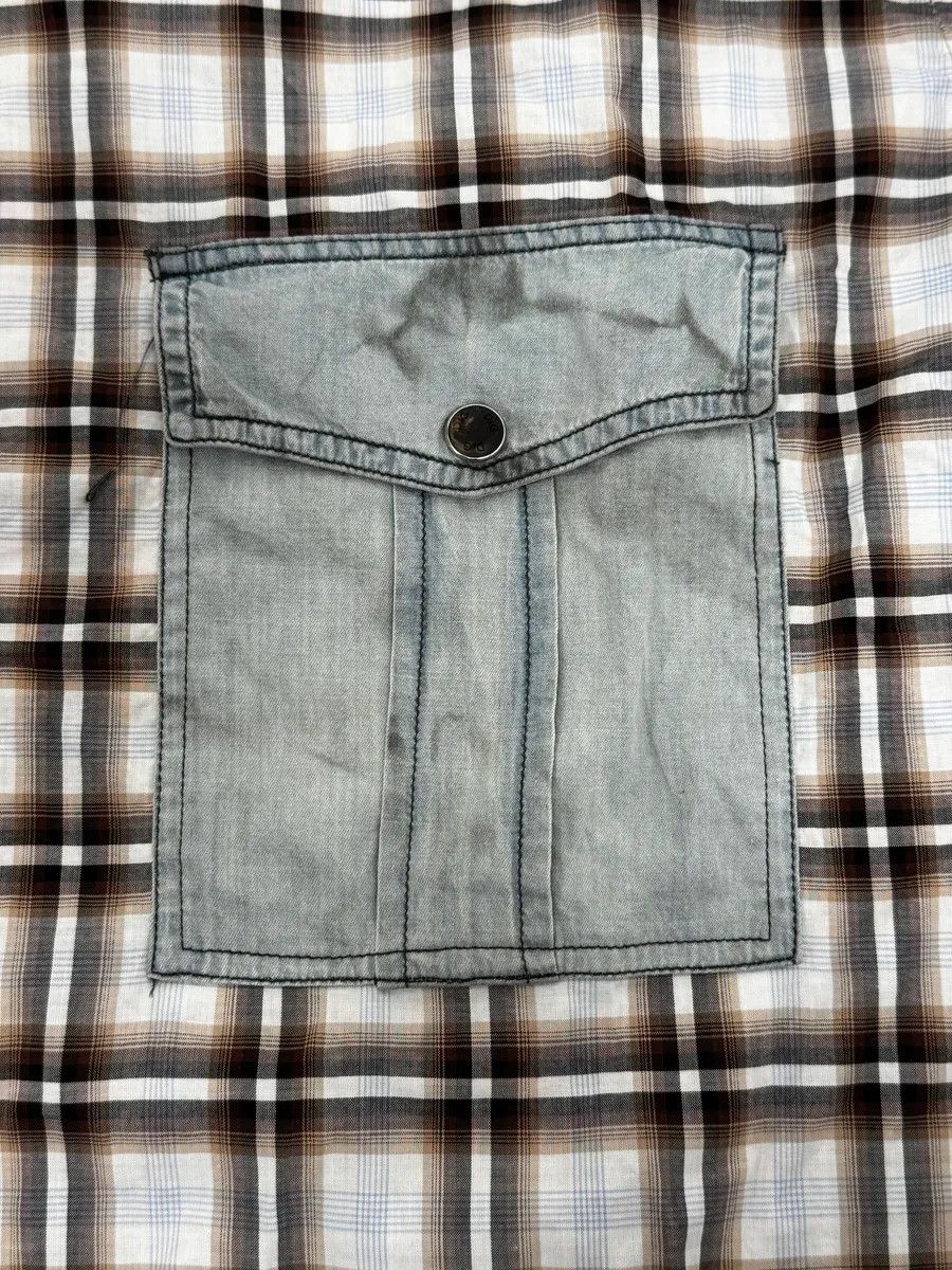 Dolce & Gabbana 2000s Dolce & Gabbana Cargo Hybrid Checkered Brown & White Shirt Size US M / EU 48-50 / 2 - 10 Thumbnail