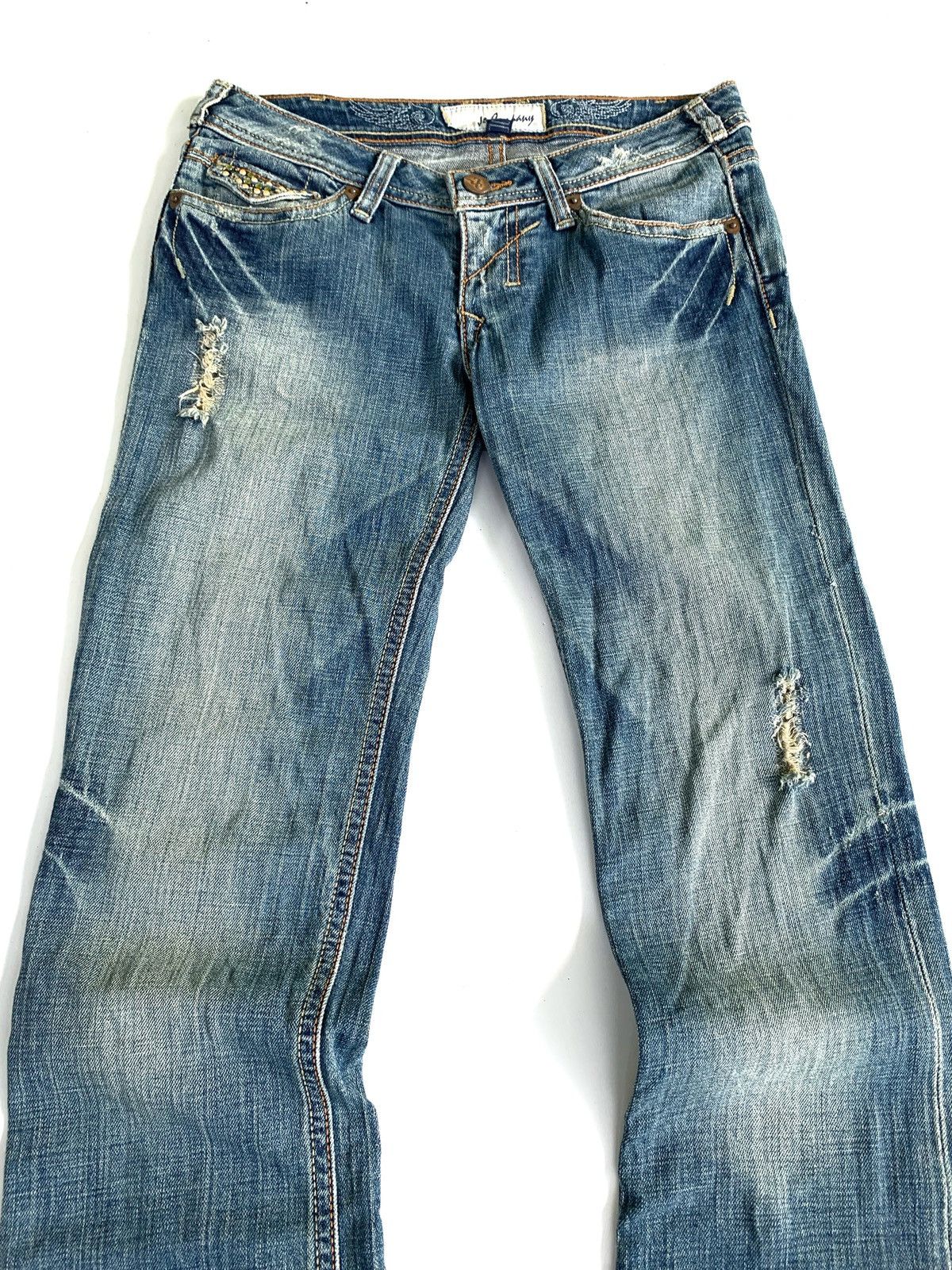 If Six Was Nine × Japanese Brand × Le Grande Bleu (L.G.B.) 2000s Japanese Brand J&C Company Studded Flared Jeans Size US 27 - 2 Thumbnail