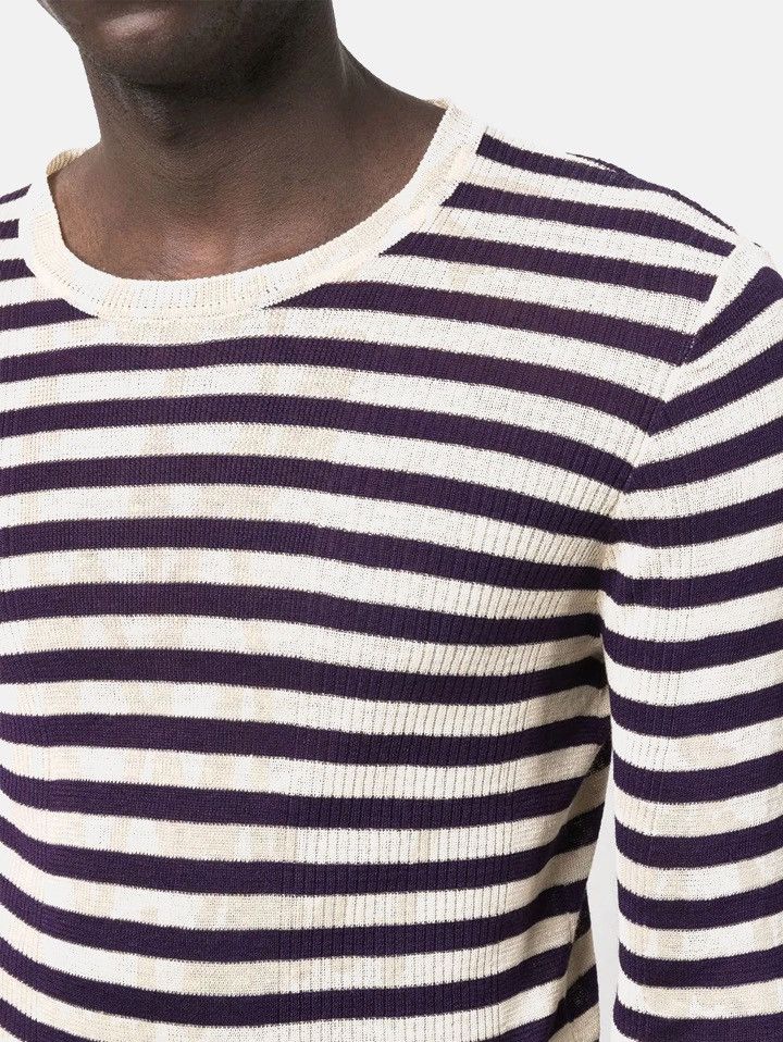 Saint Laurent Paris Saint Laurent Striped Ribbed-Knit Jumper Size US M / EU 48-50 / 2 - 3 Thumbnail