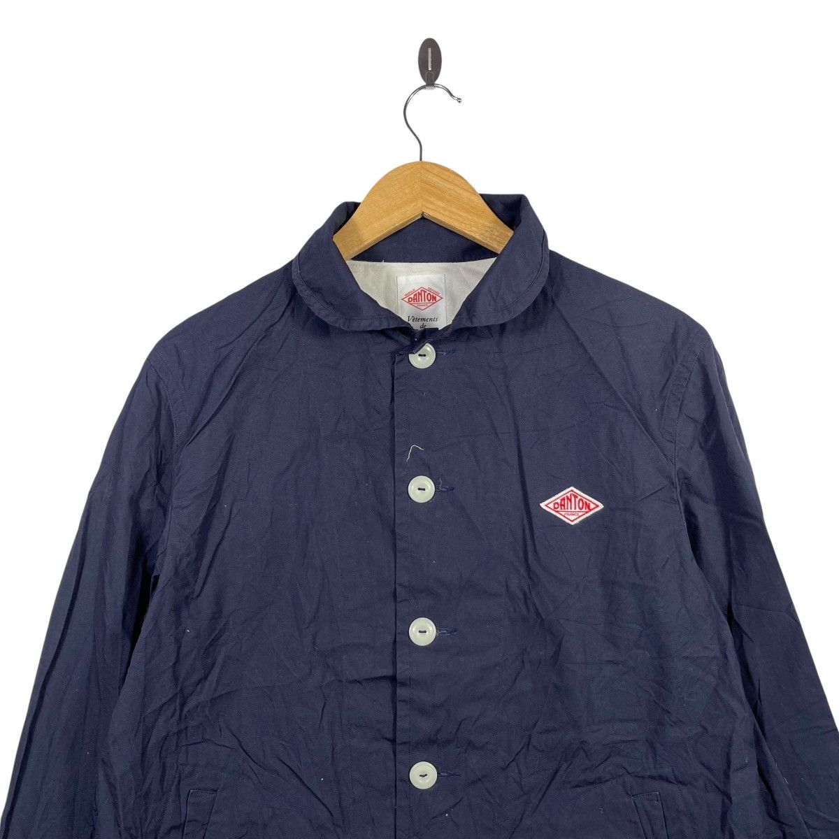 Danton Danton France Work Jacket Navy Cotton Made In Japan Size US M / EU 48-50 / 2 - 2 Thumbnail