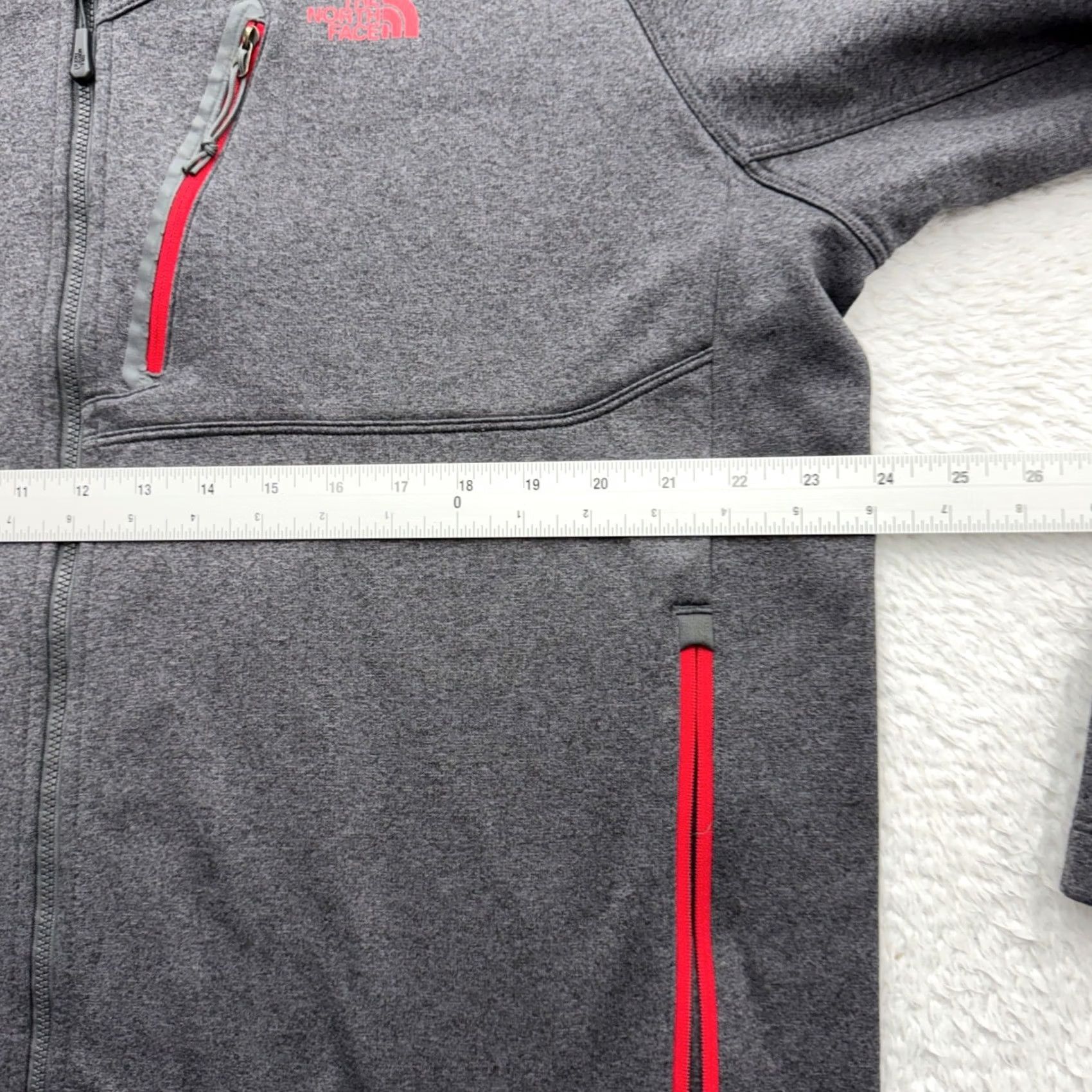 The North Face The North Face Mens Gray Full Zip Fleece Jacket Red Trim Outdoor Hiking XL Jacket Mens Gray Zip Fleece Jacket Red Trim Size US XL / EU 56 / 4 - 5 Thumbnail