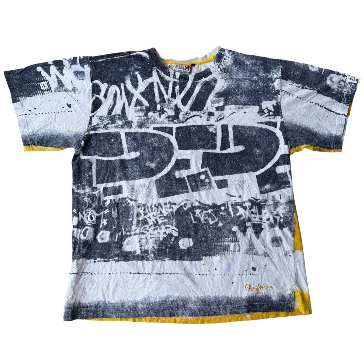 JNCO × Pepe Jeans × Vintage CRAZY Pepe Jeans Y2K AOP Grafitti Tee Shirt 2XL Jnco Ecko Size US XXL / EU 58 / 5 - 8 Thumbnail