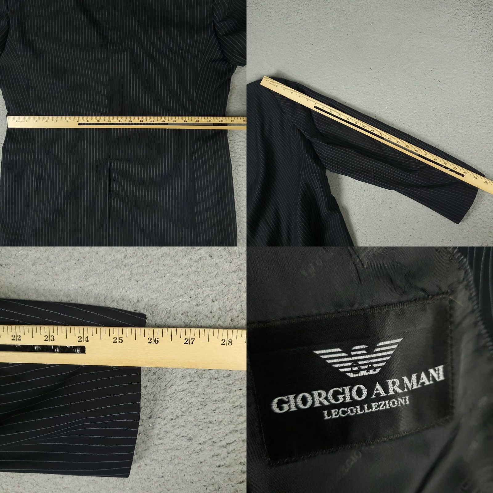 Giorgio Armani Giorgio Armani Jacket Blazer Mens Size 52 Black Fitted Super 180s Wool Italy Size 52R - 9 Thumbnail