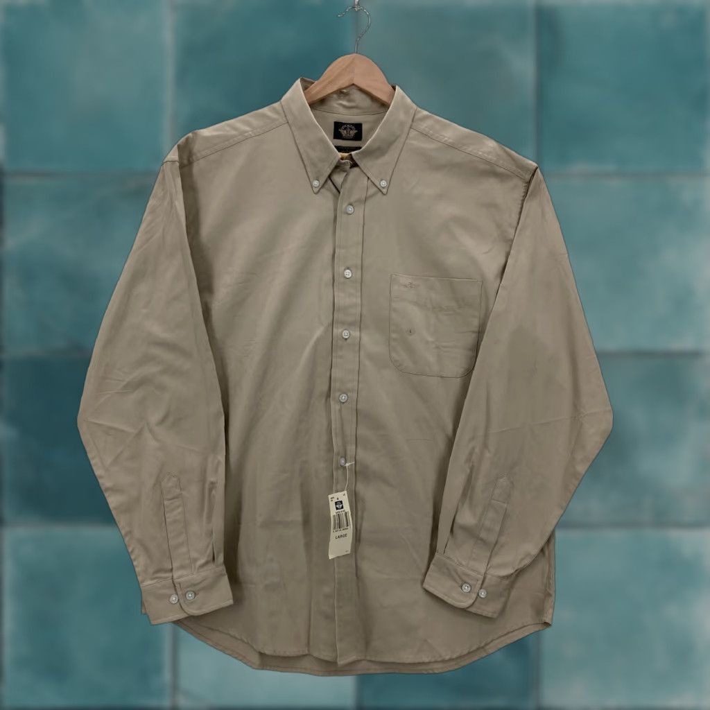 Dockers VINTAGE Dockers Shirt Mens Large Khaki 100% Cotton Button Down Long Sleeve 90s 052175363527 Size US L / EU 52-54 / 3 - 1 Thumbnail