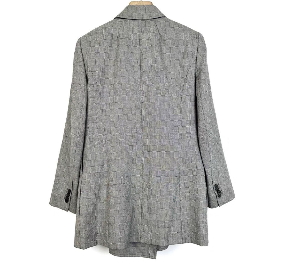 Balenciaga Balenciaga Grey Plaid Double-Breasted Blazer Size M / US 6-8 / IT 42-44 - 2 Thumbnail