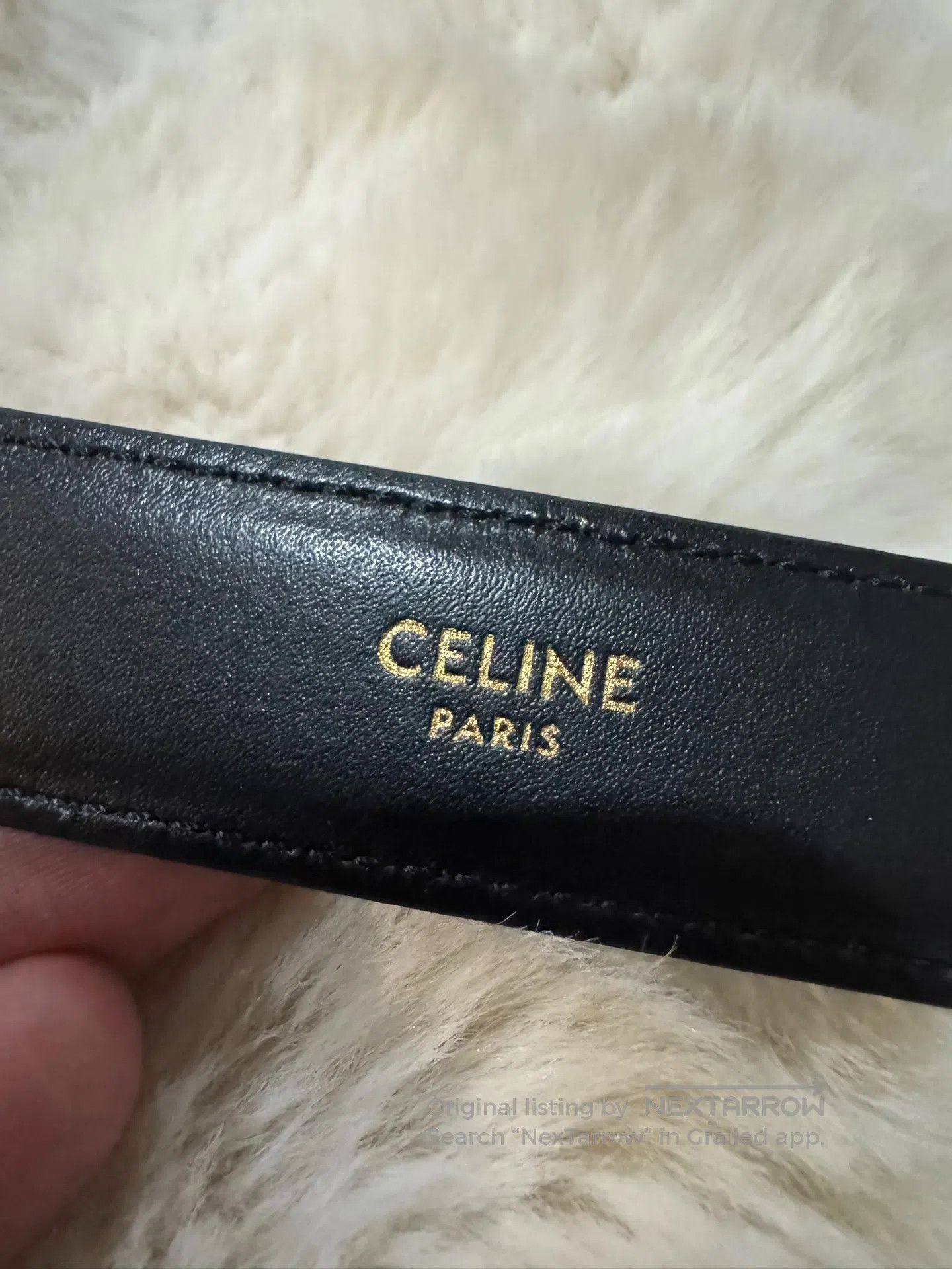 Celine CELINE size 80 Gold Buckle Rare Leather Belt| Size ONE SIZE - 6 Thumbnail