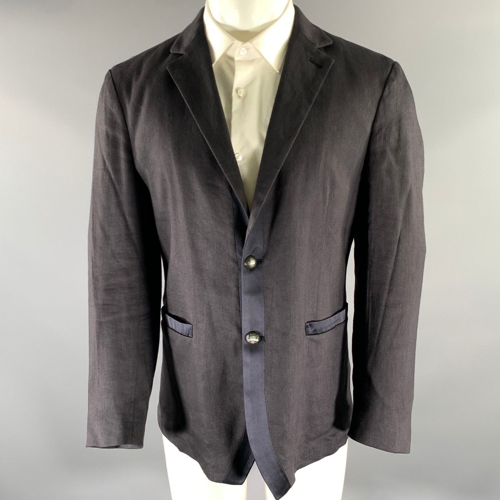 John Varvatos JOHN VARVATOS Size 40 Grey Linen Blend Sport Coat Size 40R - 1 Thumbnail