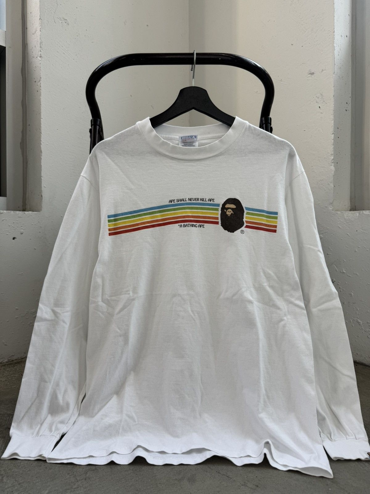 Bape Vintage 90s Bathing Ape Ape Shall Never Kill Ape Longsleeve Size US M / EU 48-50 / 2 - 1 Thumbnail