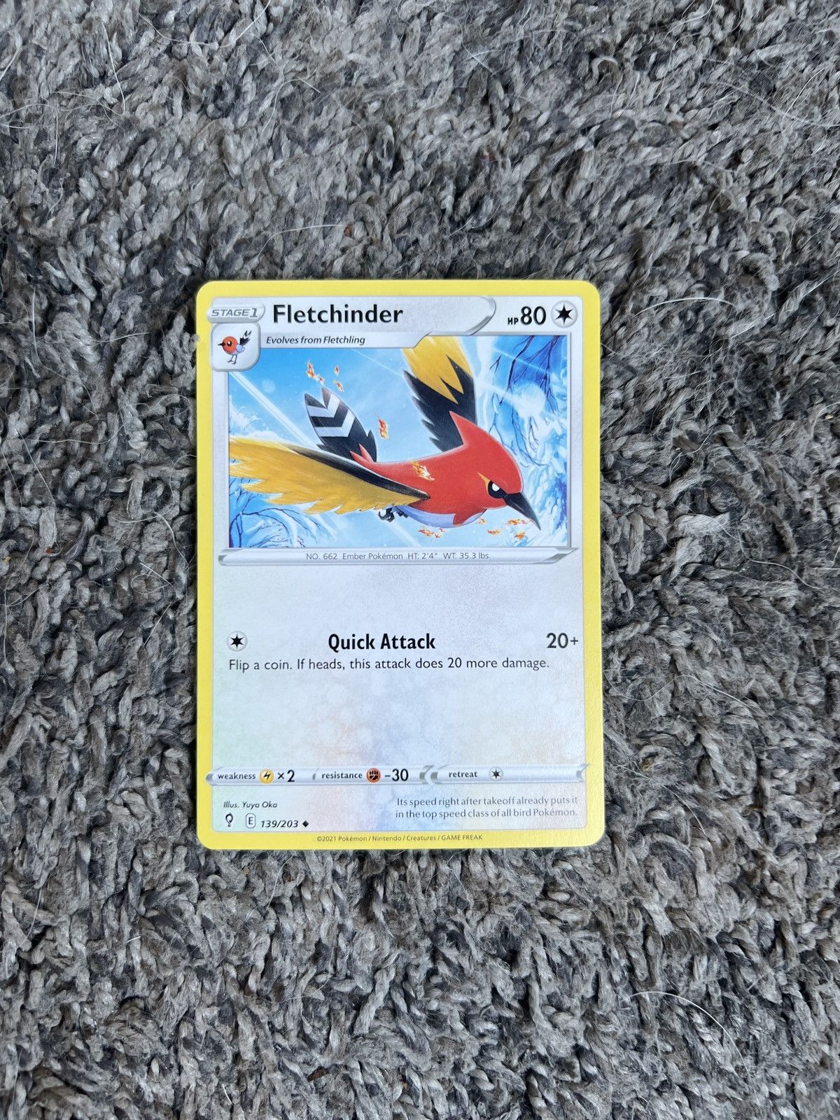 Pokemon 2021 Pokémon Fletchinder Stage 1 Card Size ONE SIZE - 1 Thumbnail