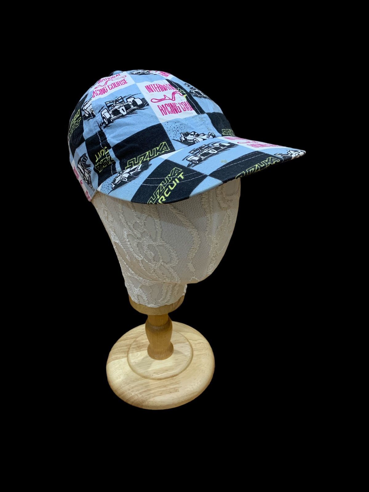 Japanese Brand × Vintage VTG 1980s SUZUKA RACING CIRCUIT STRETCHABLE CAP HAT Size ONE SIZE - 2 Thumbnail