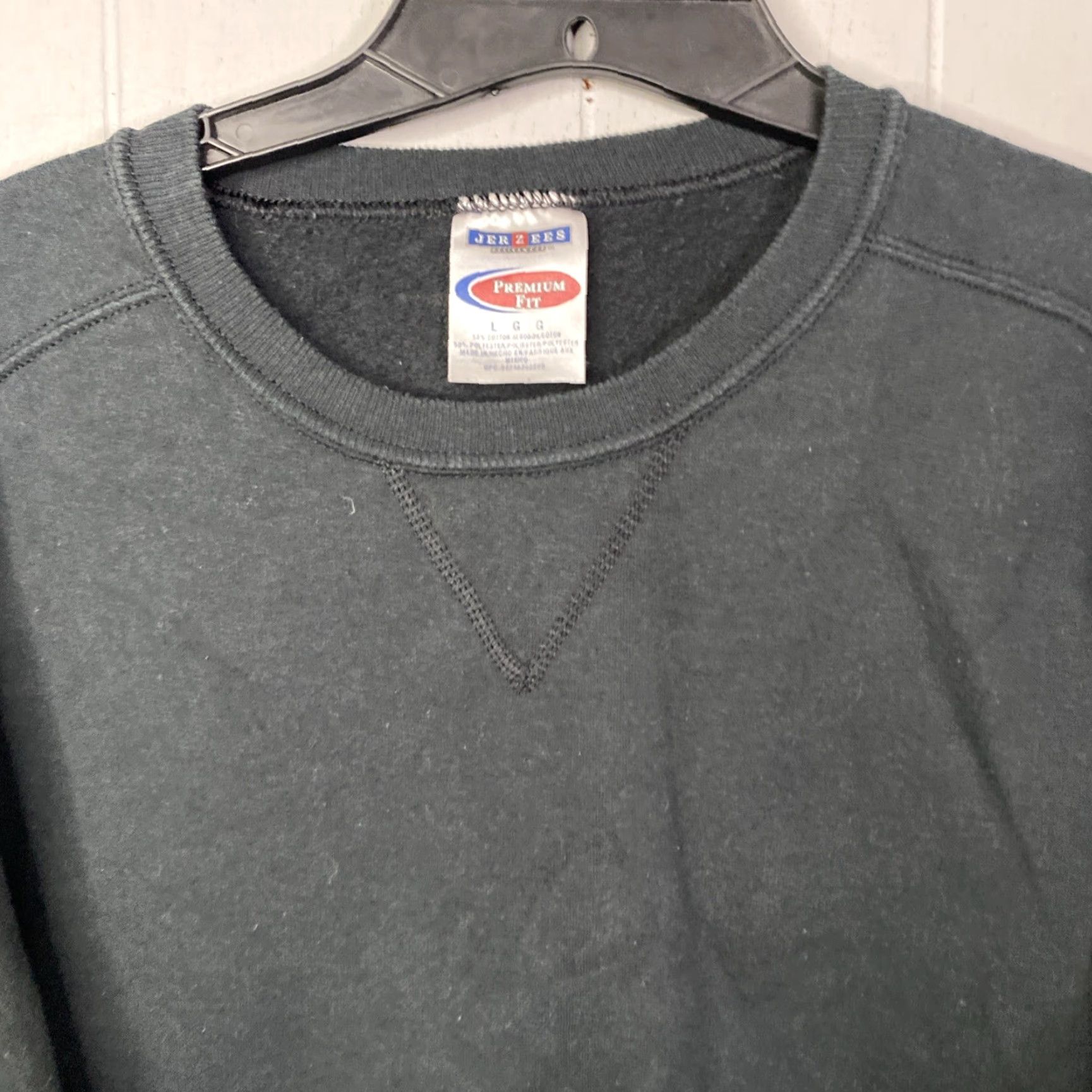 Jerzees VINTAGE Jerzees Sweatshirt Large L Black 90s Y2K Premium Fit Pullover Mens Size US L / EU 52-54 / 3 - 3 Thumbnail